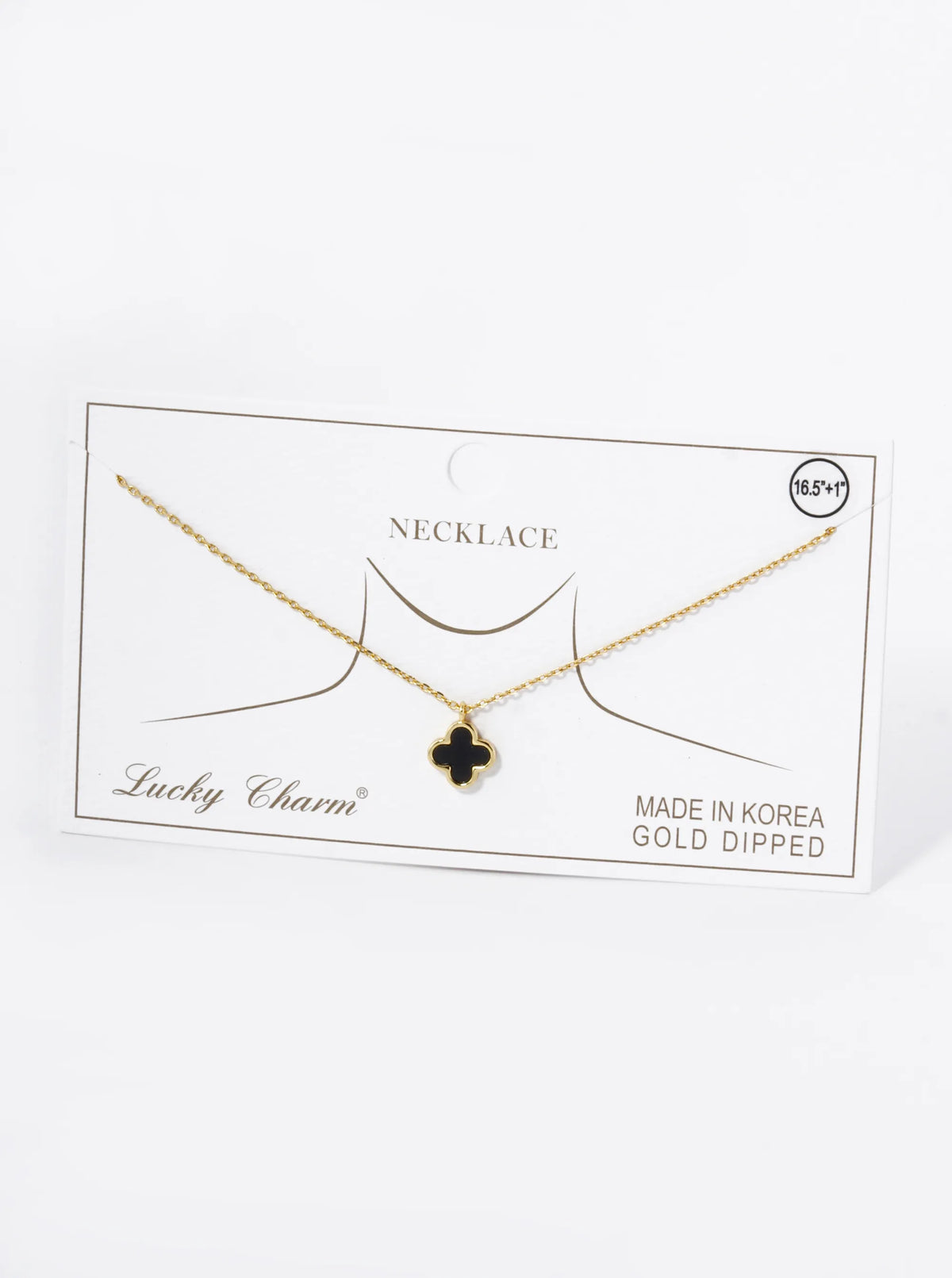 18K Gold Dipped Dainty 9mm Quatrefoil Pendant Necklace