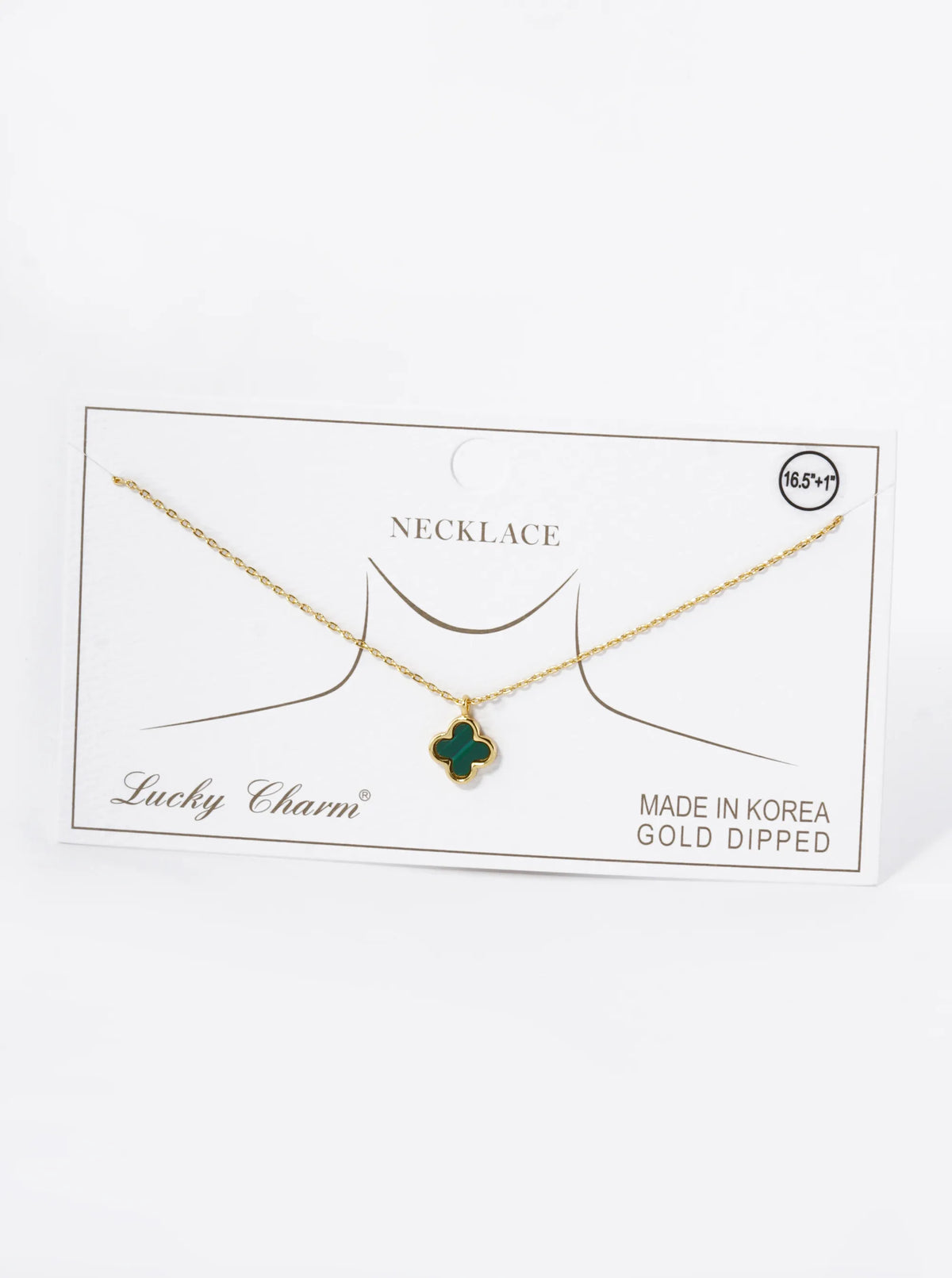 18K Gold Dipped Dainty 9mm Quatrefoil Pendant Necklace