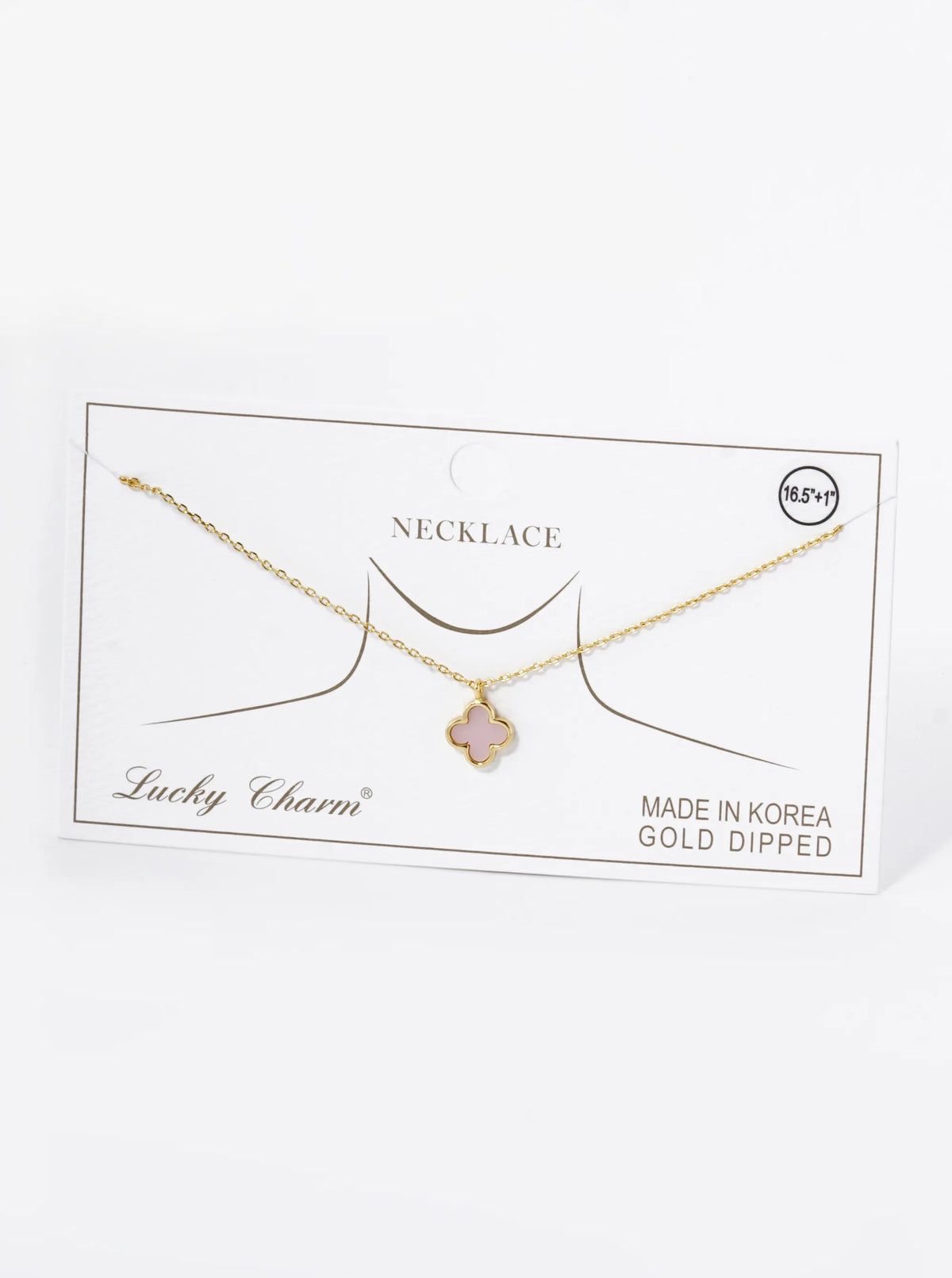 18K Gold Dipped Dainty 9mm Quatrefoil Pendant Necklace