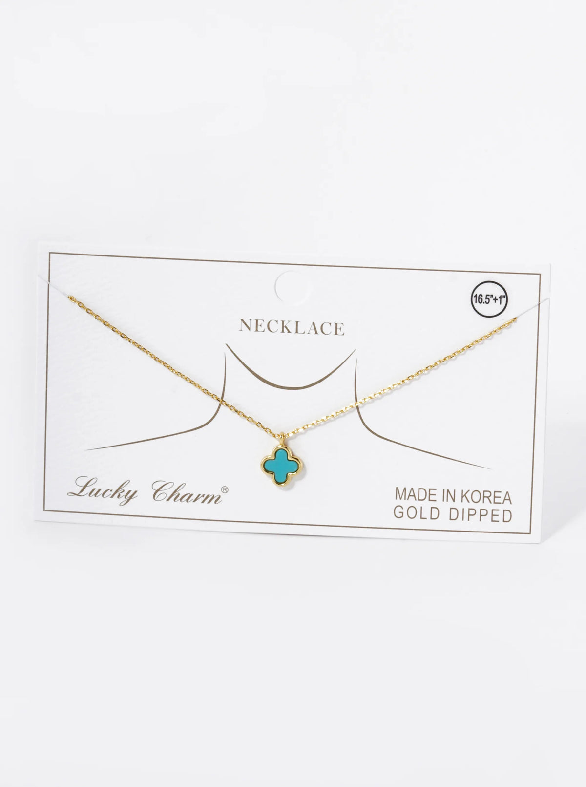 18K Gold Dipped Dainty 9mm Quatrefoil Pendant Necklace