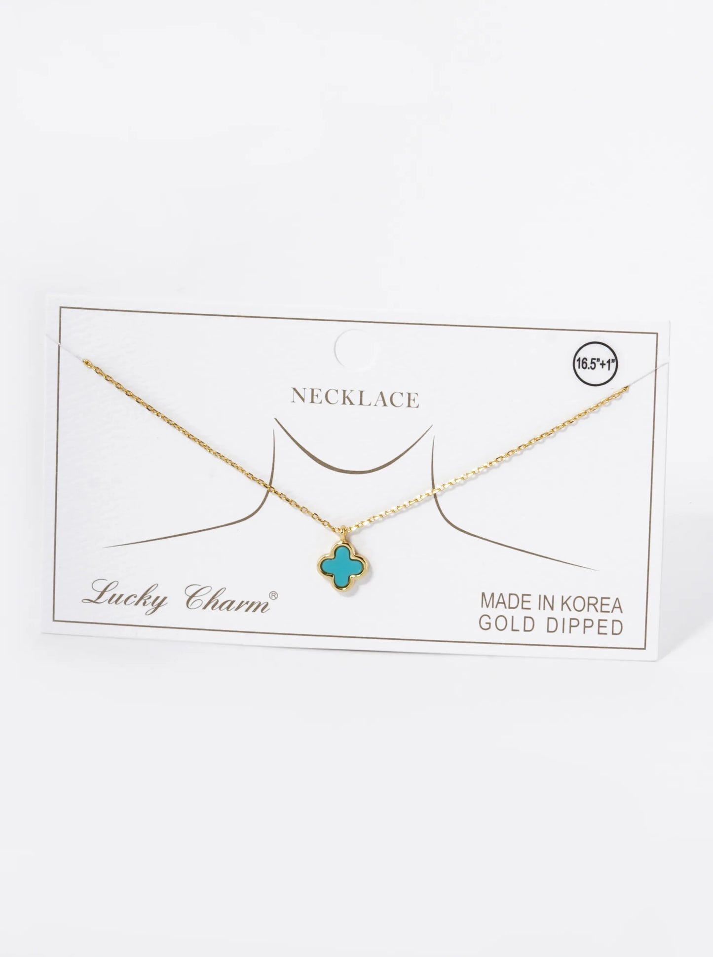 18K Gold Dipped Dainty 9mm Quatrefoil Pendant Necklace
