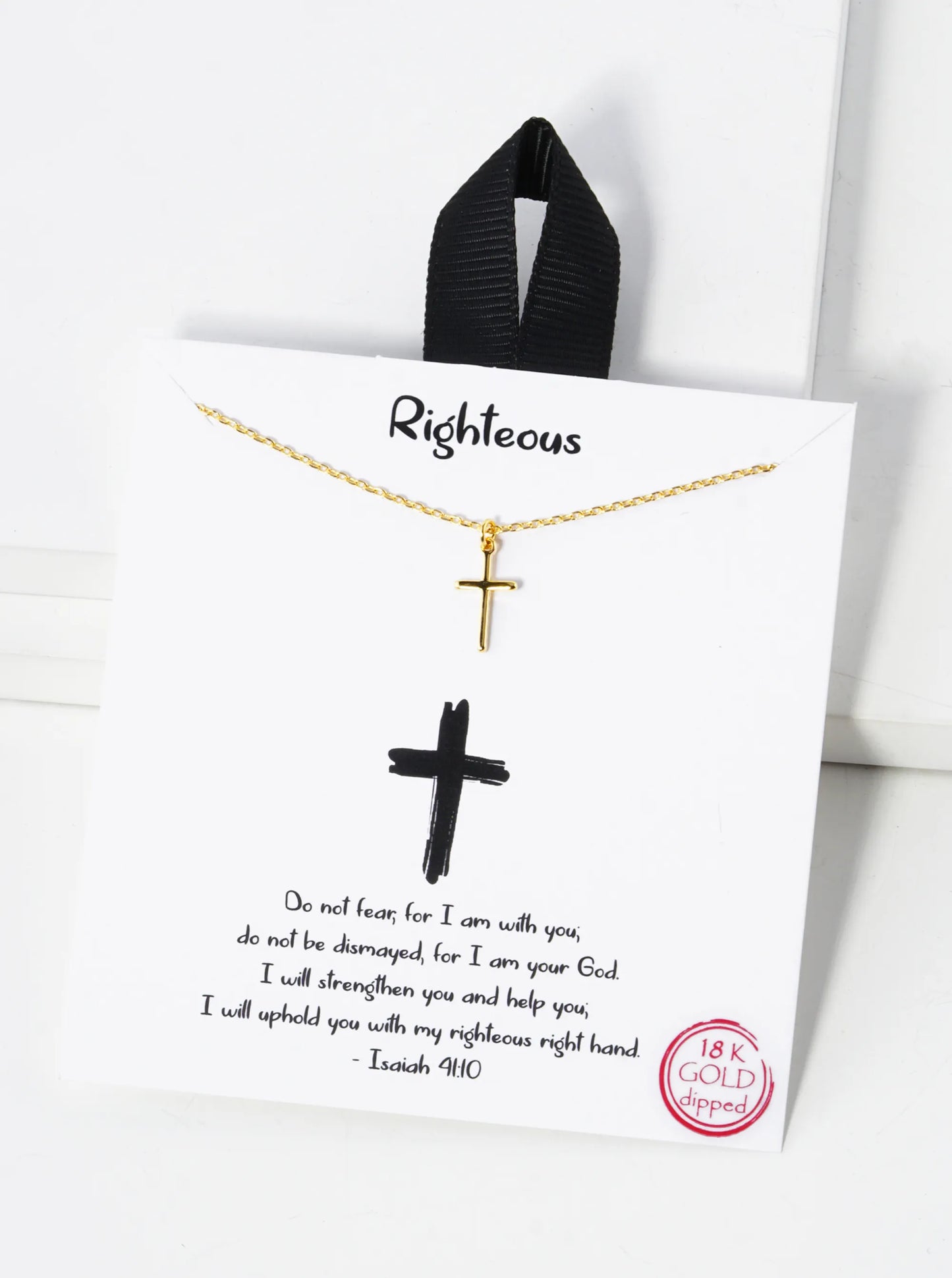 18K Gold Dipped Dainty Cross Pendant Necklace
