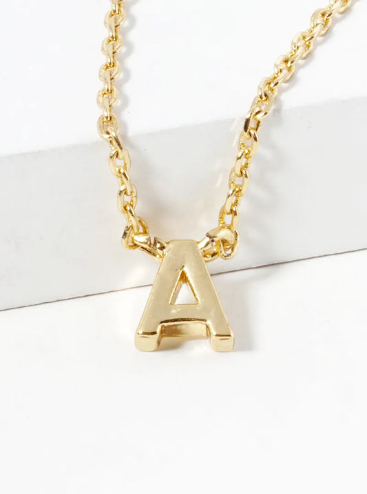 18K Gold Dipped Dainty Initial Letter Pendant Necklace