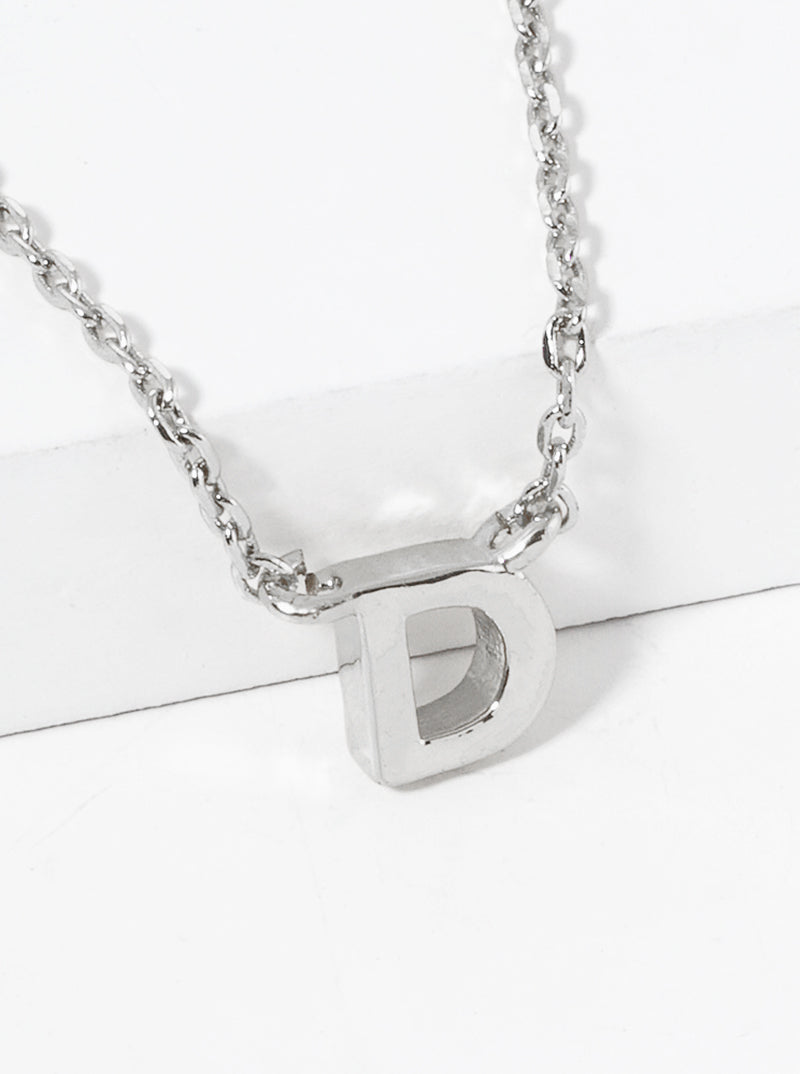 18K Gold Dipped Dainty Initial Letter Pendant Necklace