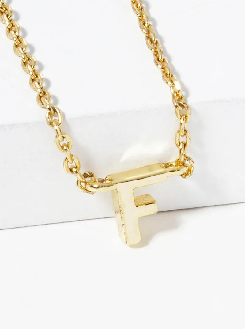 18K Gold Dipped Dainty Initial Letter Pendant Necklace