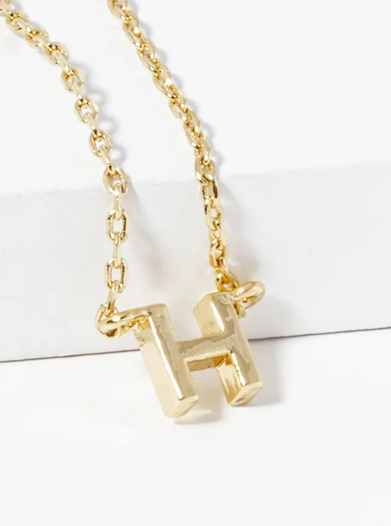18K Gold Dipped Dainty Initial Letter Pendant Necklace