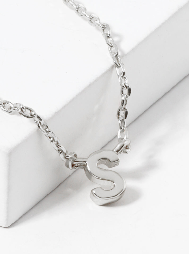 18K Gold Dipped Dainty Initial Letter Pendant Necklace