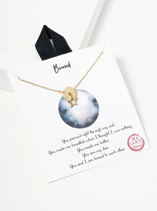 18K Gold Dipped Dainty Star Pendant Lariat Necklace