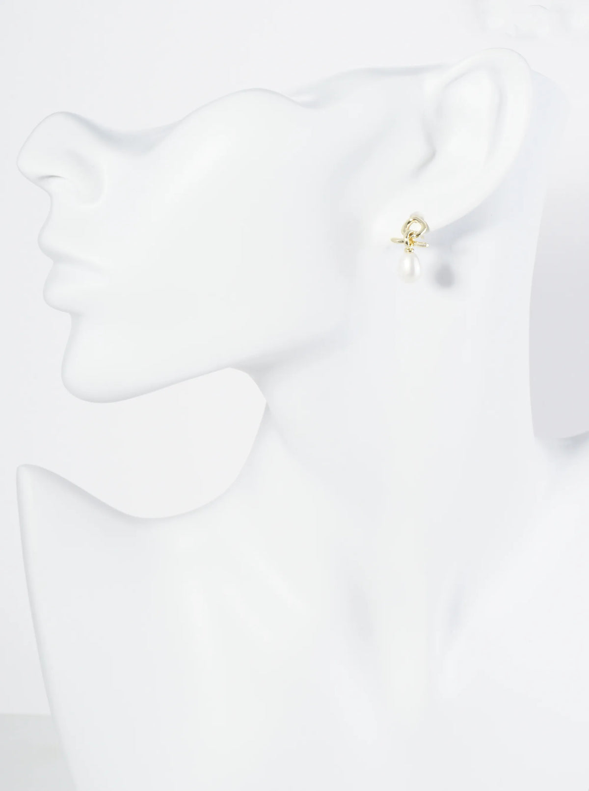 18K Gold Dipped Dainty Teardrop Pearl Drop Post Earrings