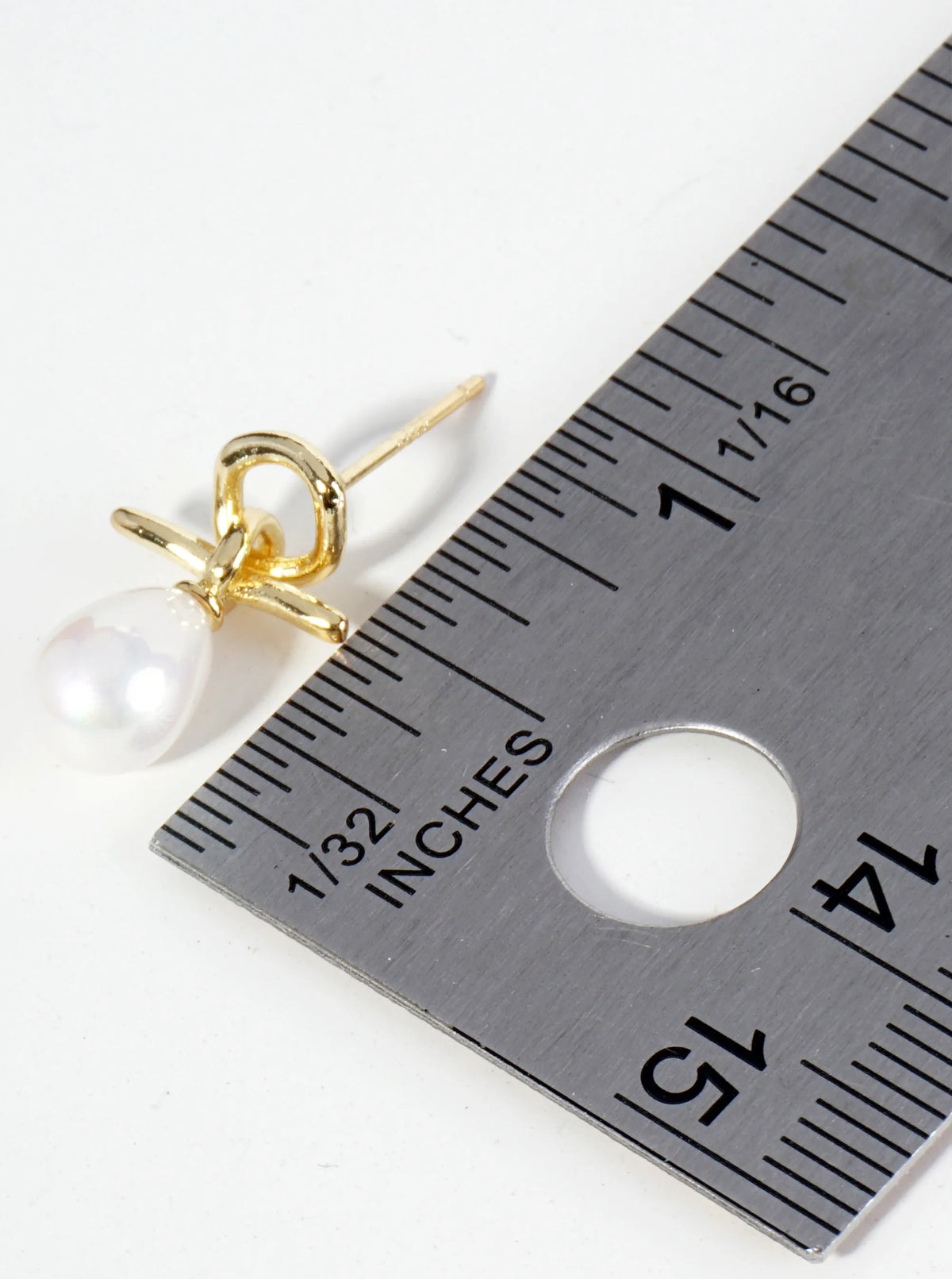 18K Gold Dipped Dainty Teardrop Pearl Drop Post Earrings