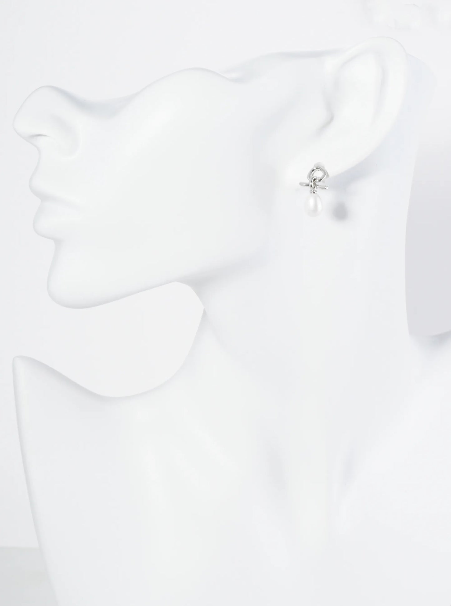18K Gold Dipped Dainty Teardrop Pearl Drop Post Earrings