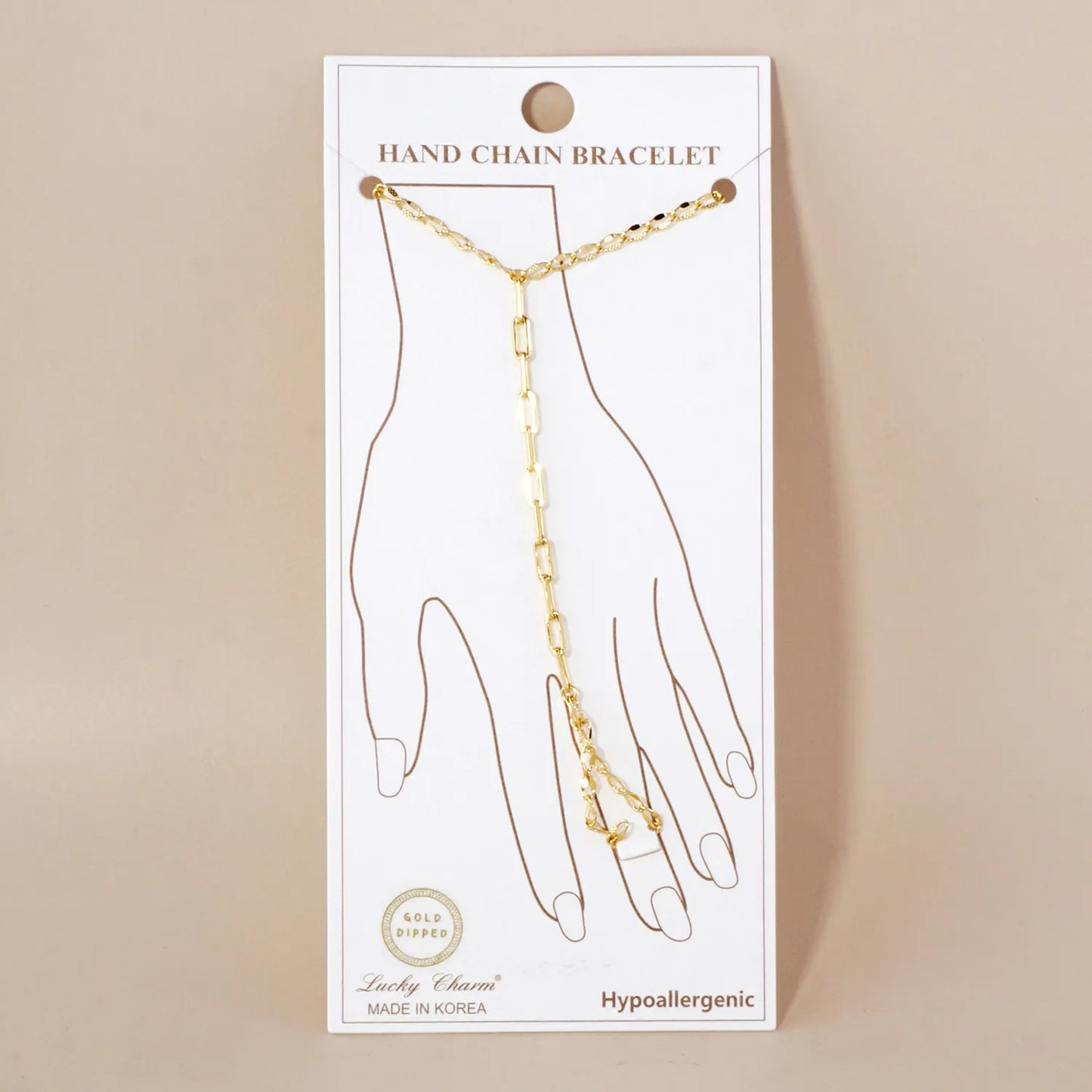 18K-Gold-Dipped Delicate 9mm Brass Link Chain Hand-Chain Bracelet