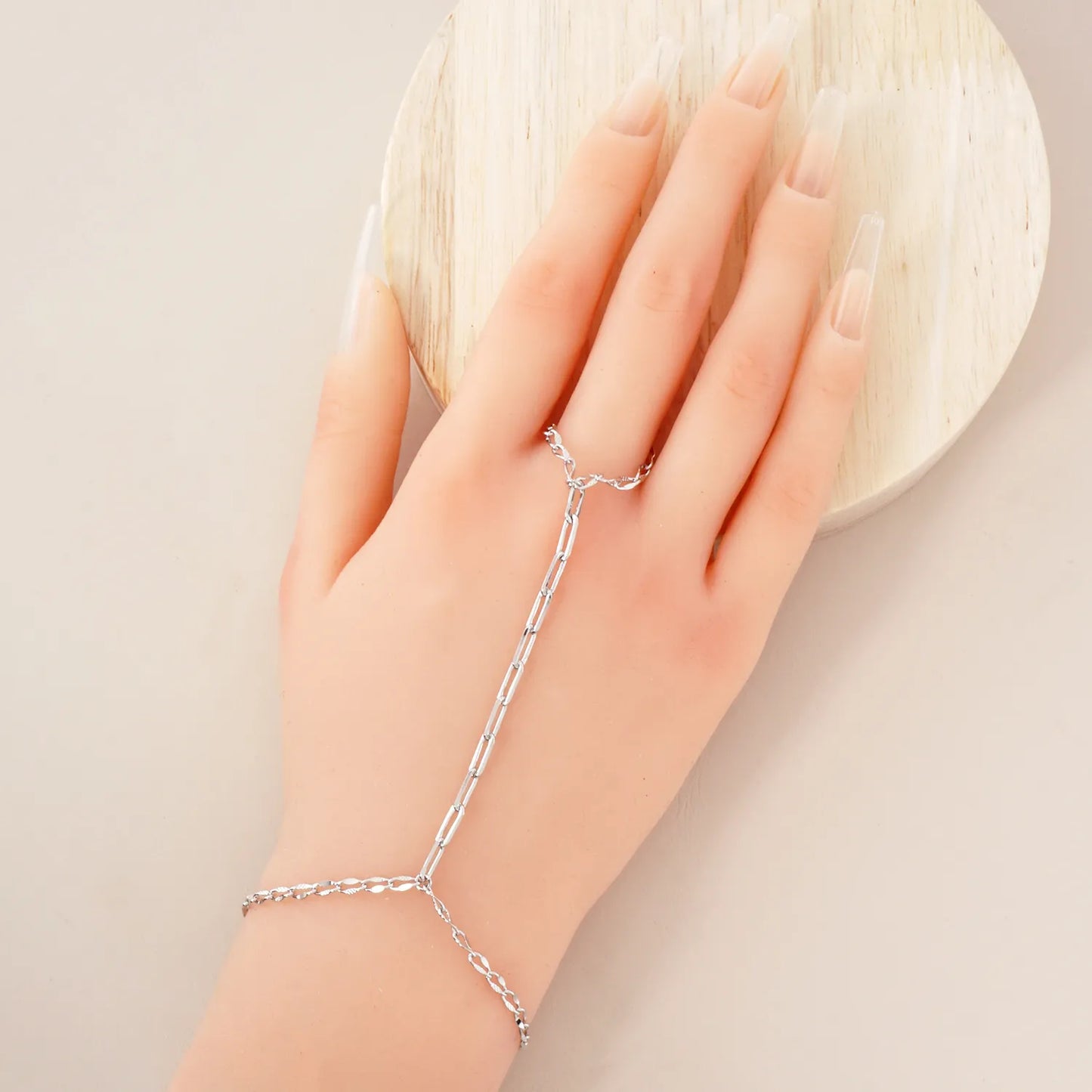 18K-Gold-Dipped Delicate 9mm Brass Link Chain Hand-Chain Bracelet