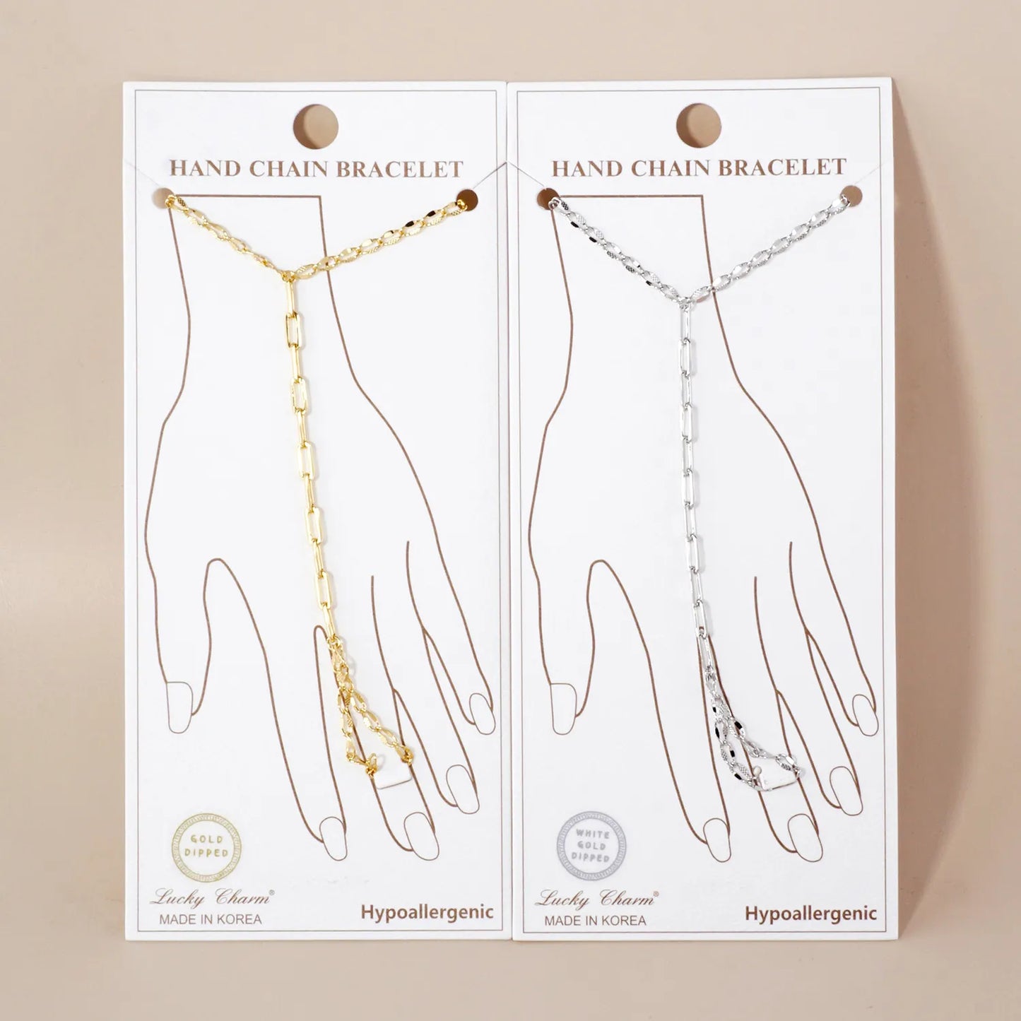 18K-Gold-Dipped Delicate 9mm Brass Link Chain Hand-Chain Bracelet