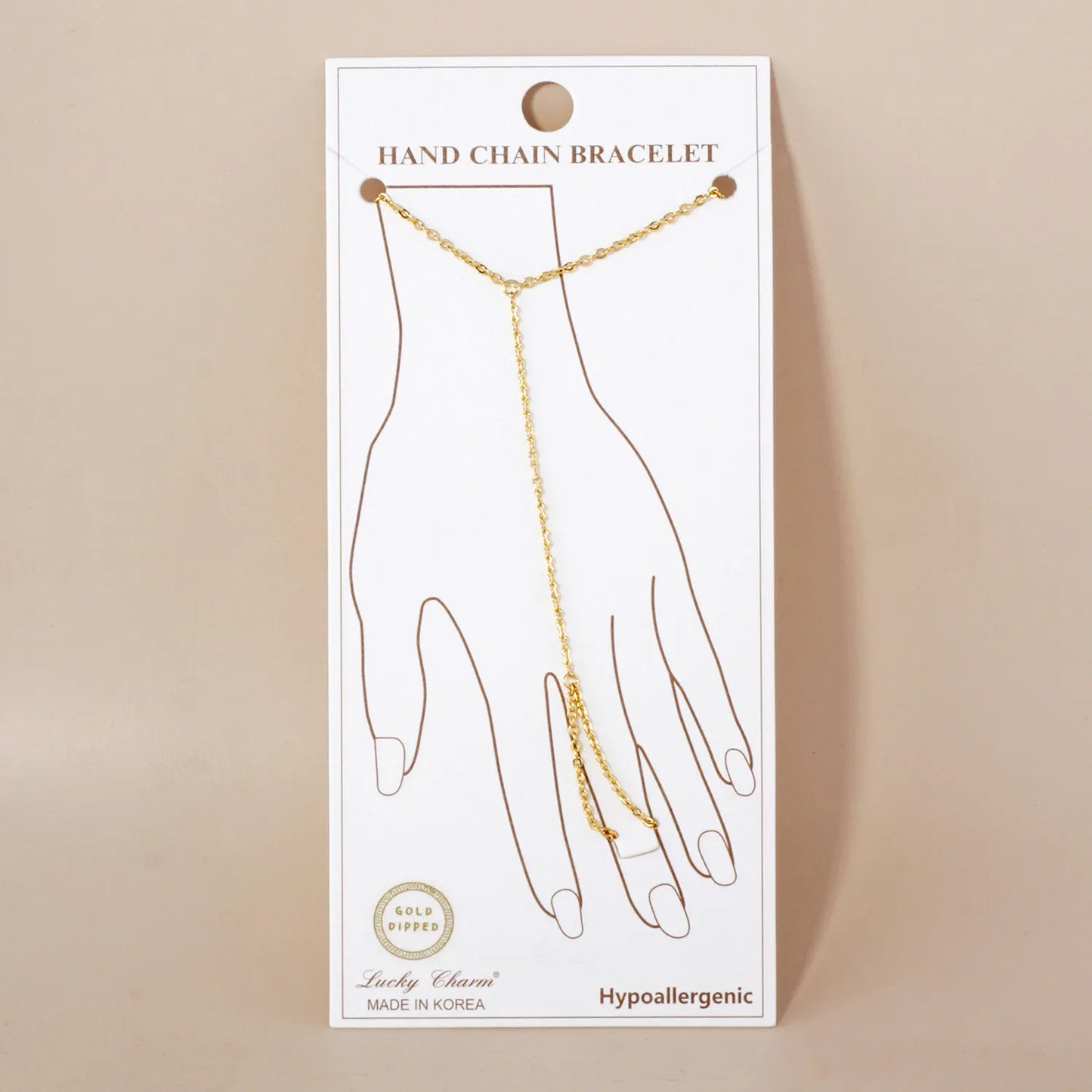 18K-Gold-Dipped Delicate Infinity Brass Chain Hand-Chain Bracelet