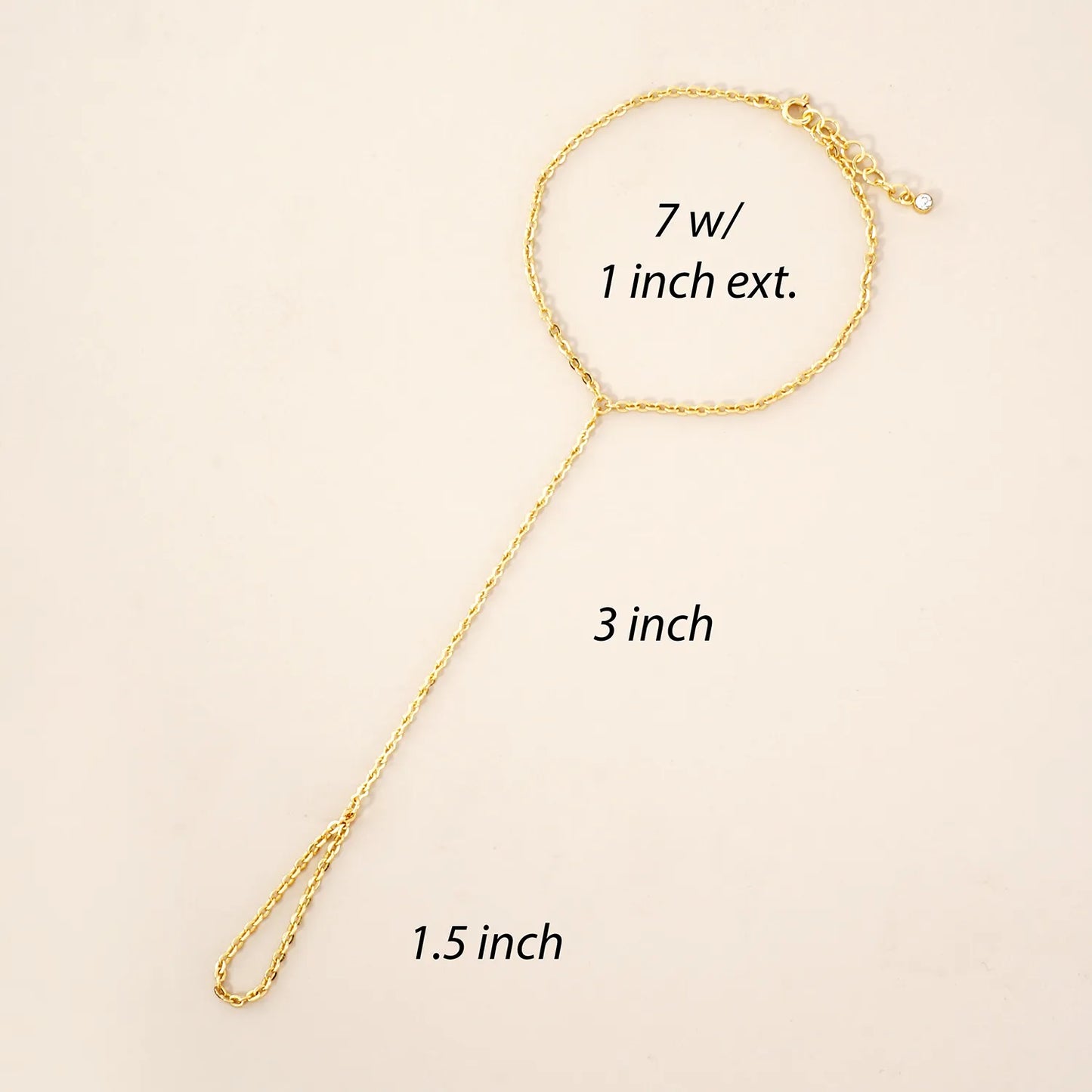 18K-Gold-Dipped Delicate Infinity Brass Chain Hand-Chain Bracelet