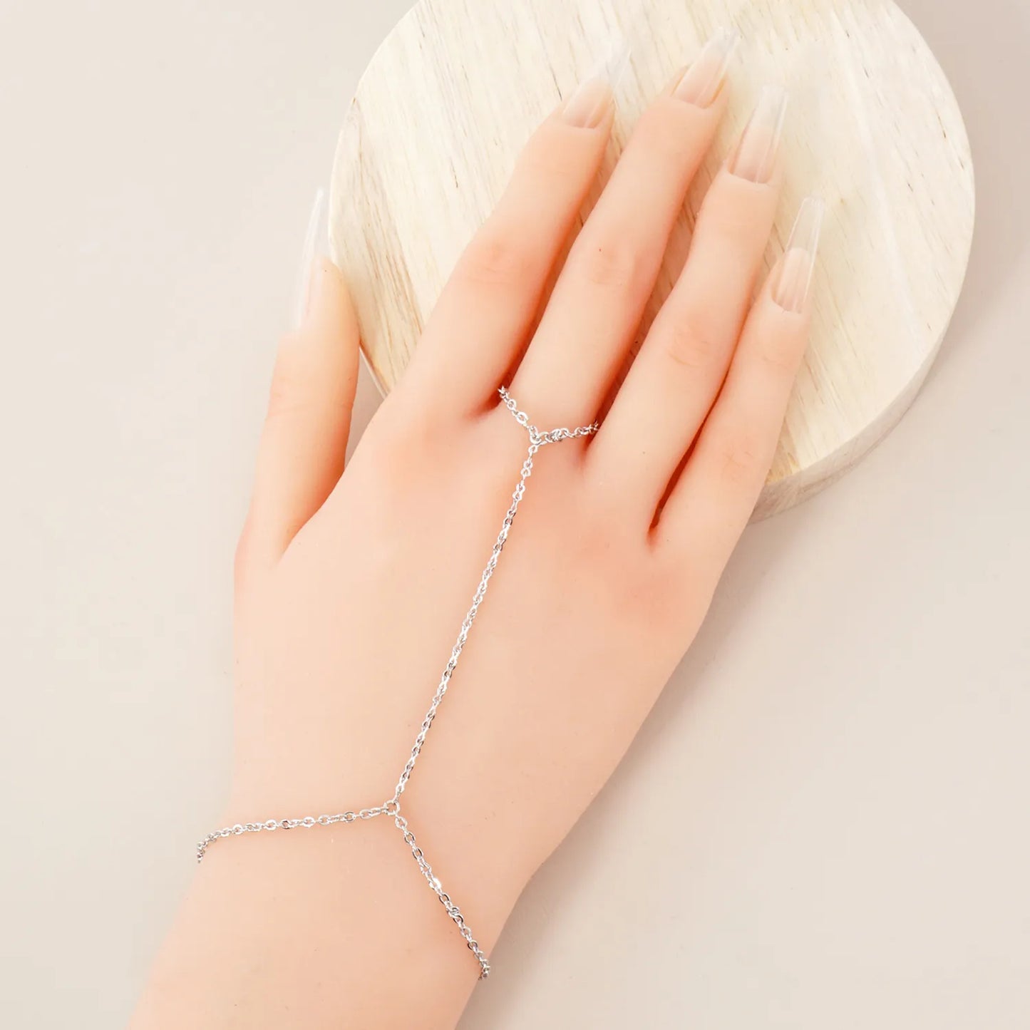 18K-Gold-Dipped Delicate Infinity Brass Chain Hand-Chain Bracelet