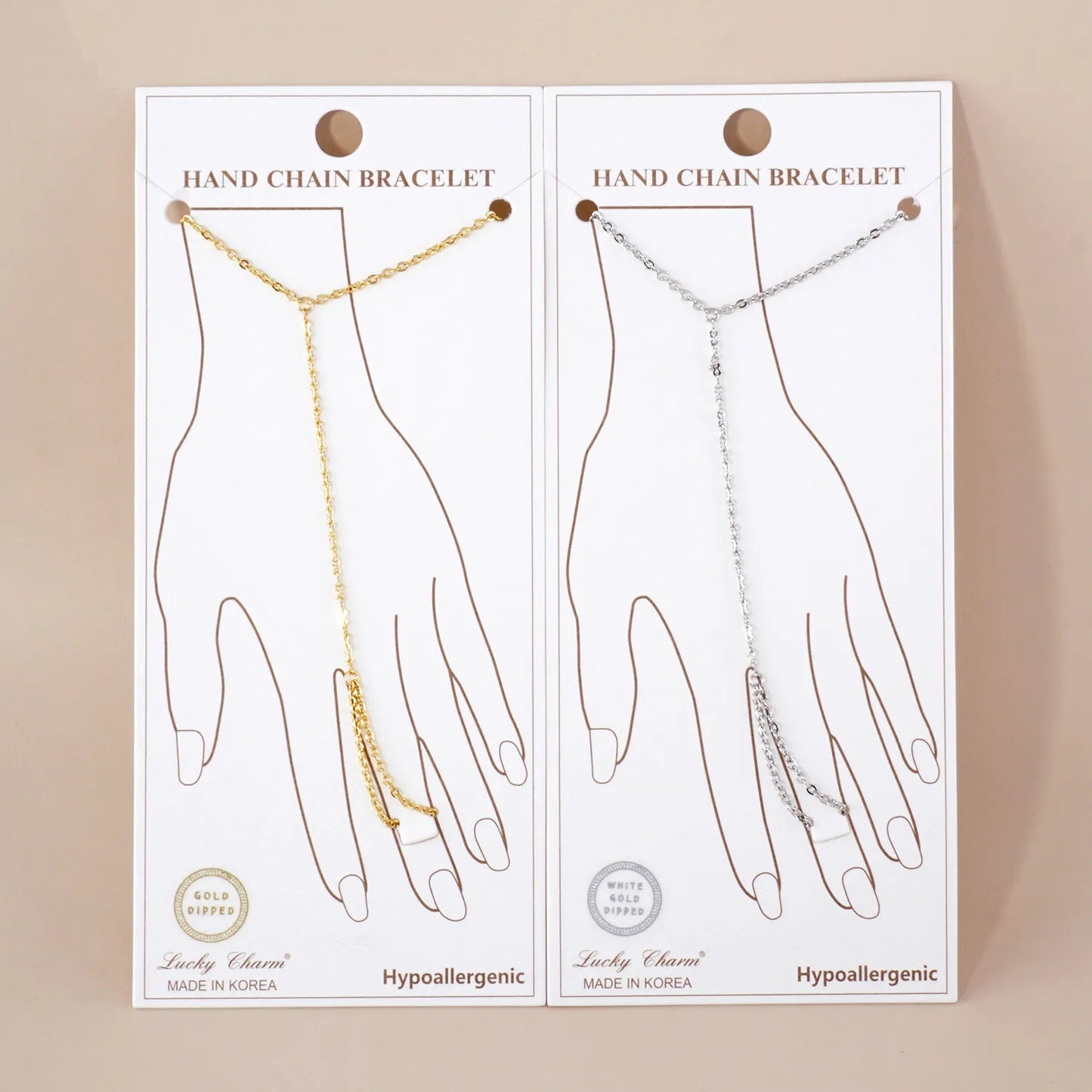 18K-Gold-Dipped Delicate Infinity Brass Chain Hand-Chain Bracelet