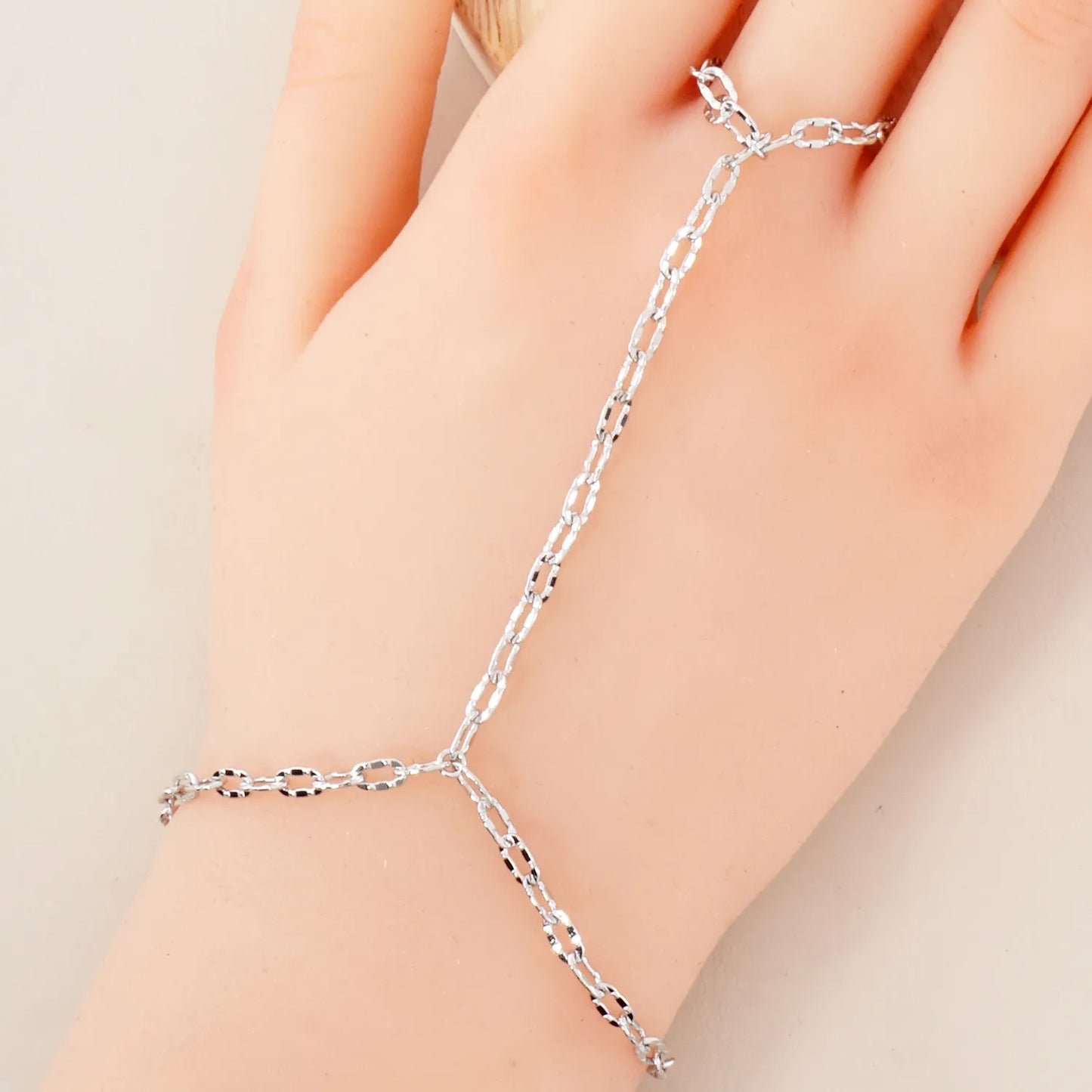 18K-Gold-Dipped Delicate Pressed-Texture 6mm Chain Brass Hand-Chain Bracelet