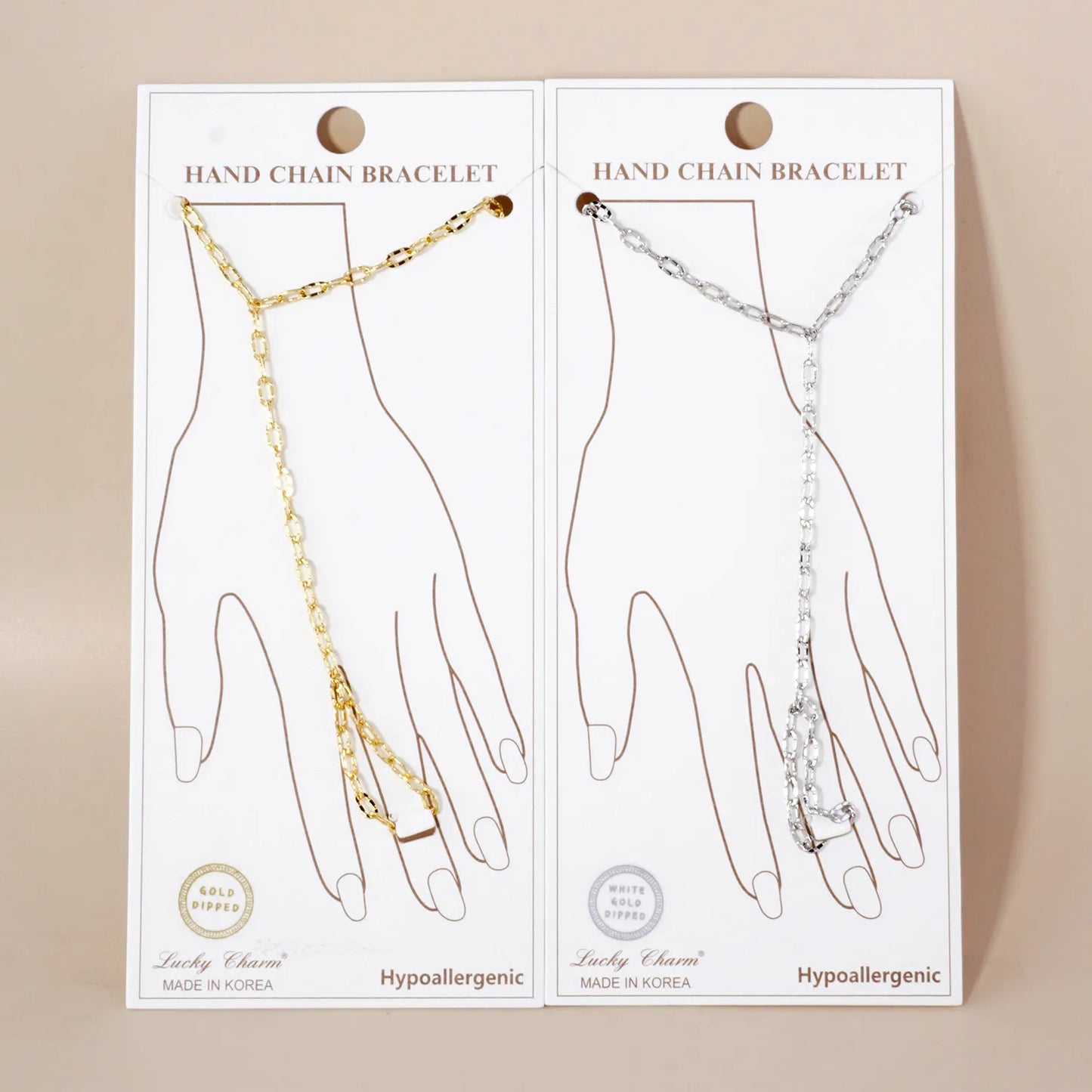18K-Gold-Dipped Delicate Pressed-Texture 6mm Chain Brass Hand-Chain Bracelet