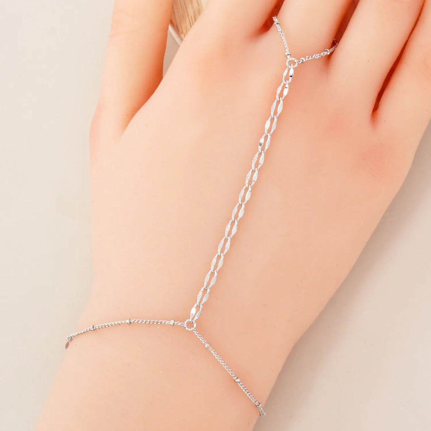 18K-Gold-Dipped Delicate Pressed-Texture 6mm Curb Satellite Brass Chain Hand-Chain Bracelet