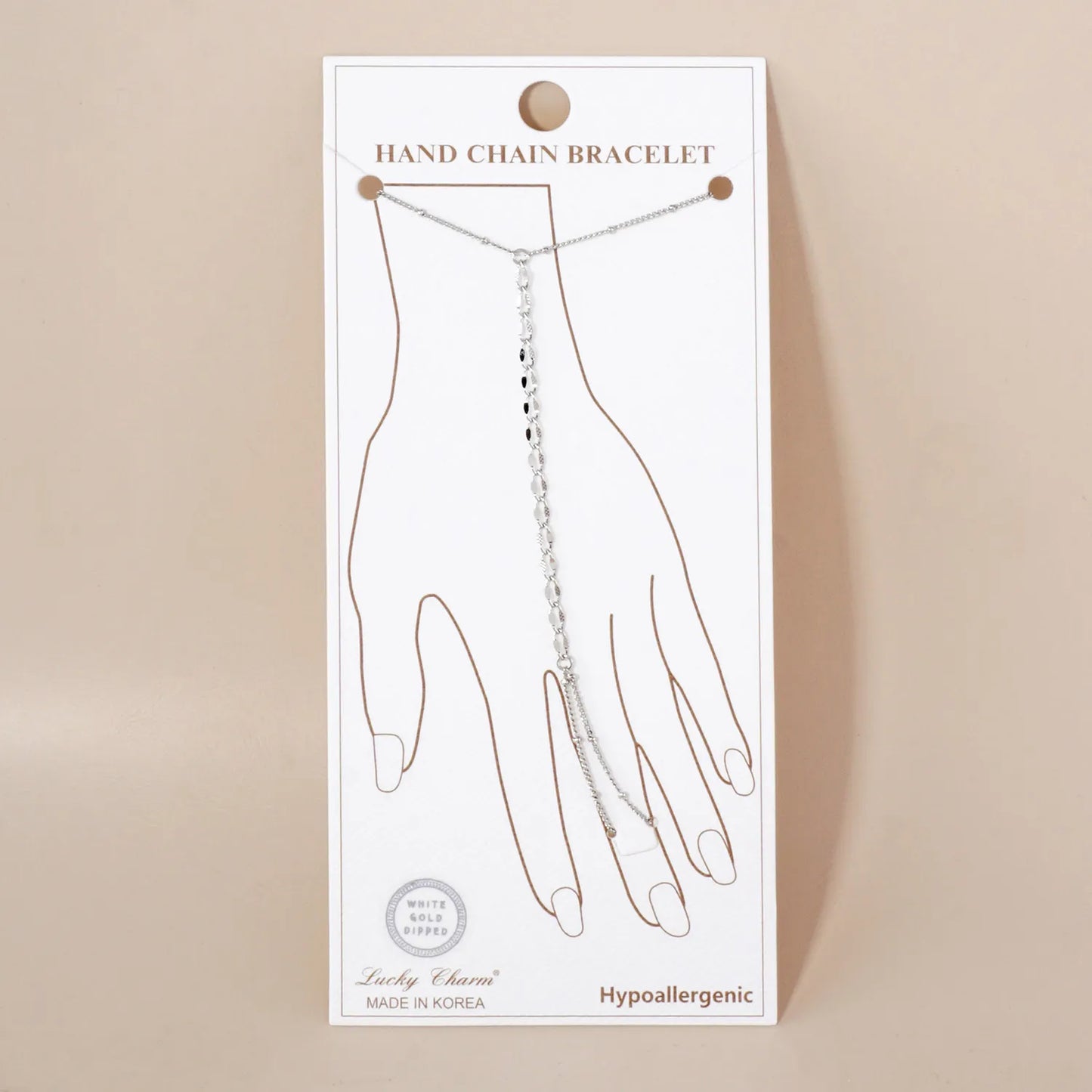 18K-Gold-Dipped Delicate Pressed-Texture 6mm Curb Satellite Brass Chain Hand-Chain Bracelet