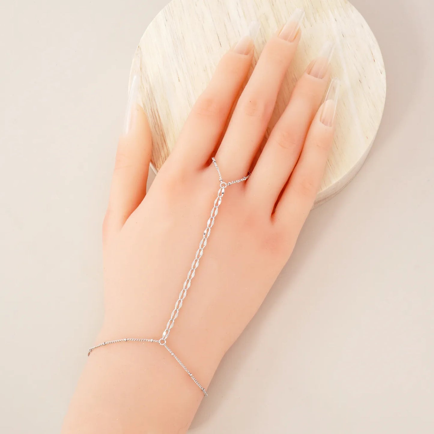 18K-Gold-Dipped Delicate Pressed-Texture 6mm Curb Satellite Brass Chain Hand-Chain Bracelet