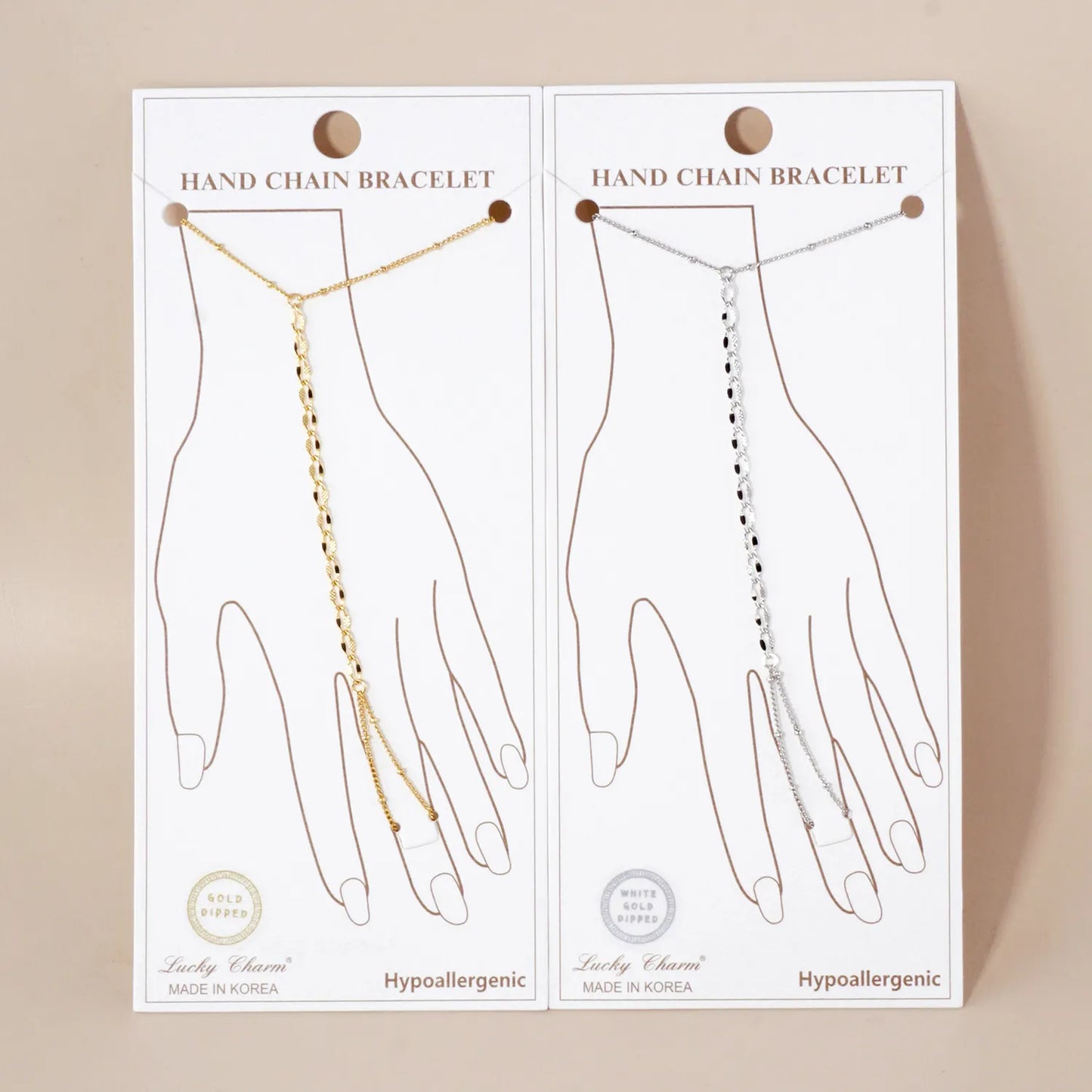 18K-Gold-Dipped Delicate Pressed-Texture 6mm Curb Satellite Brass Chain Hand-Chain Bracelet