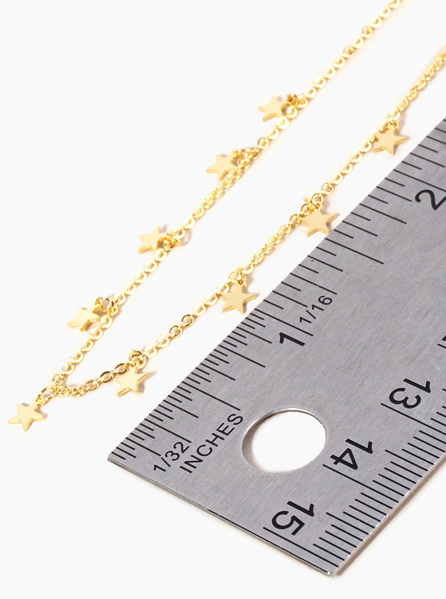 18K Gold Dipped Delicate Star Charm Brass Chain Anklet