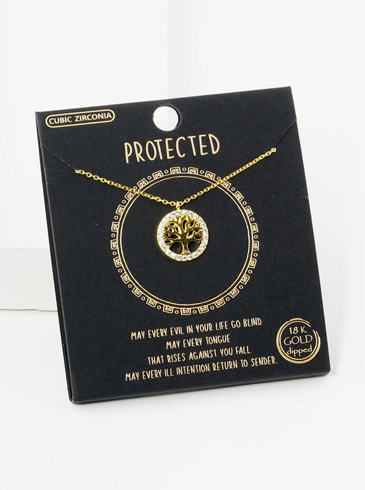 18K Gold Dipped Delicate Tree Of Life Pendant Necklace