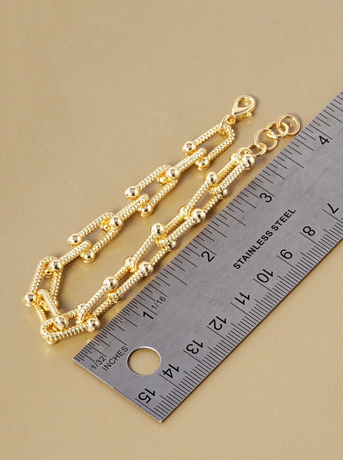 18K Gold Dipped Designer Inspired Brass Chain Bracelet
