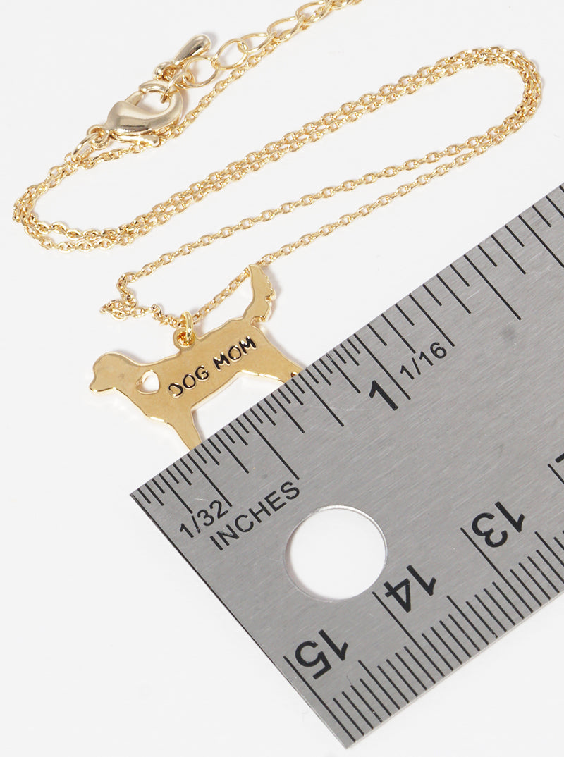 18K Gold Dipped Dog Mom Pendant Necklace
