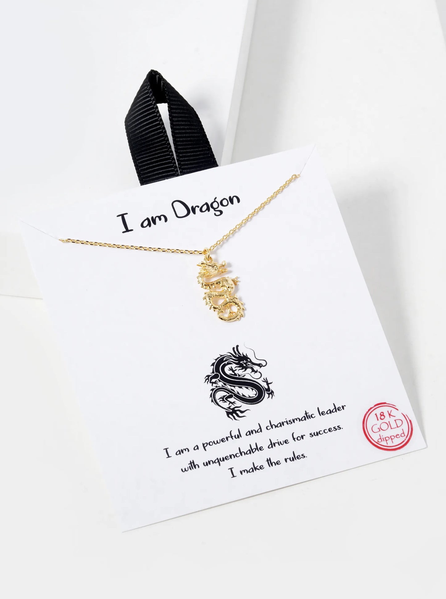 18K Gold Dipped Dragon Pendant Necklace