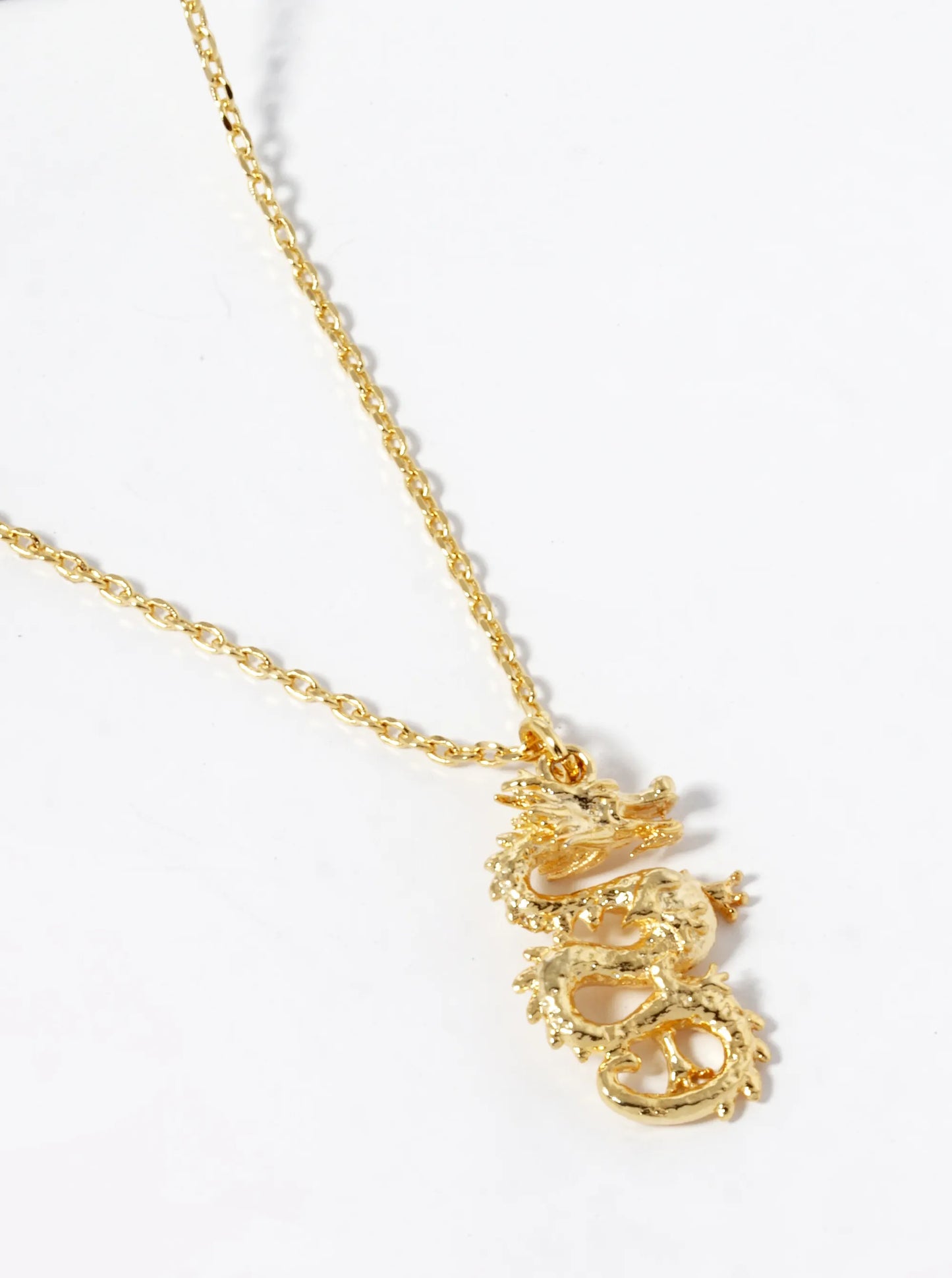 18K Gold Dipped Dragon Pendant Necklace