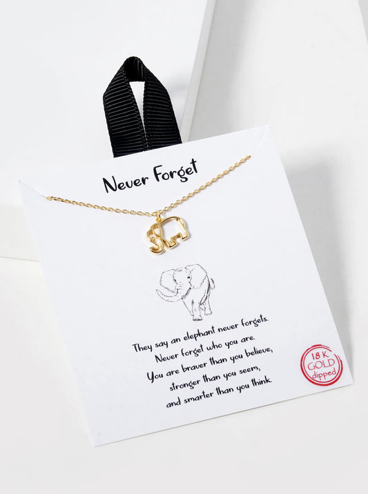 18K Gold Dipped Elephant Pendant Necklace