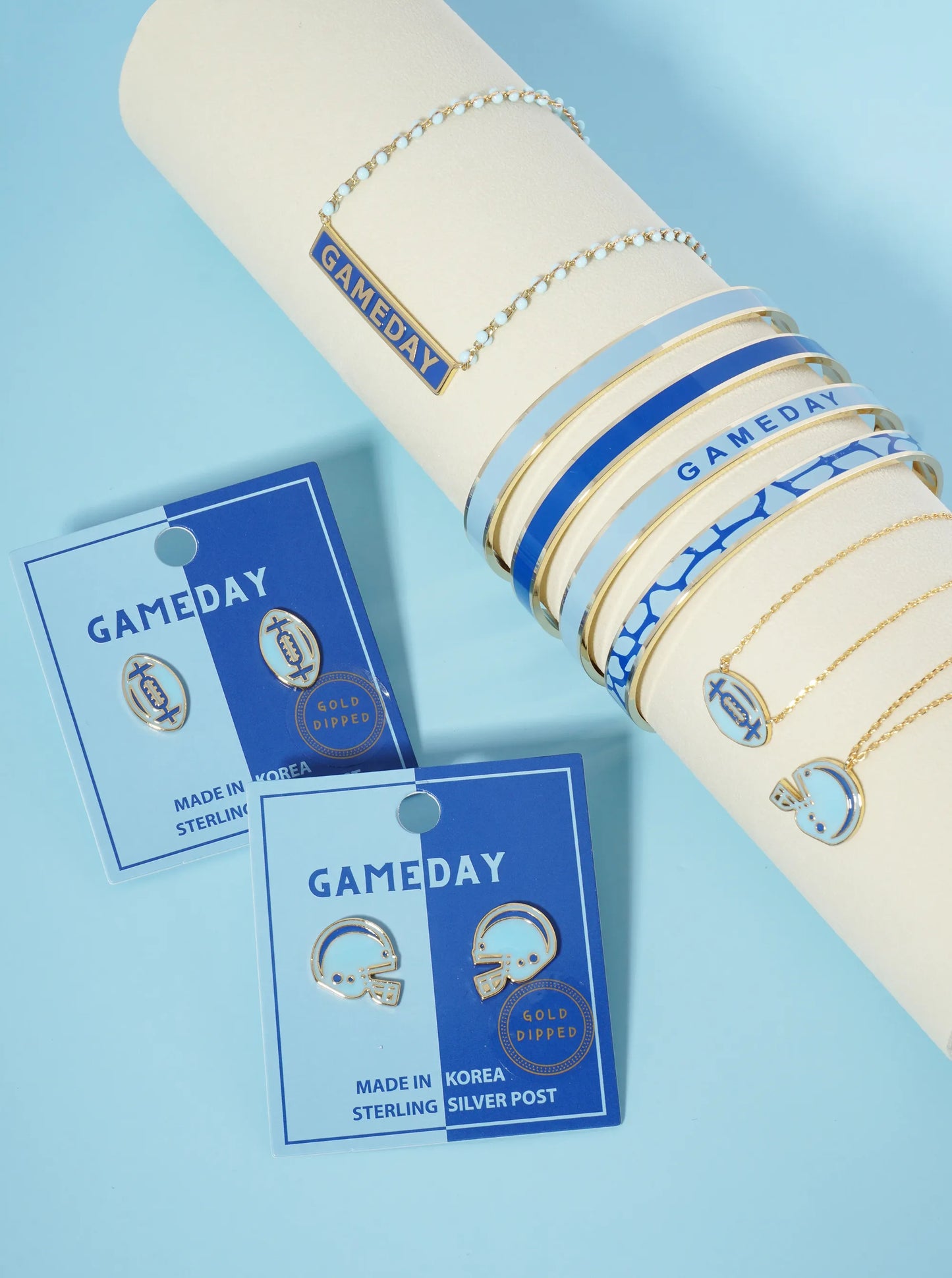 18K Gold Dipped Enamel Color Game Day Cuff Bracelet