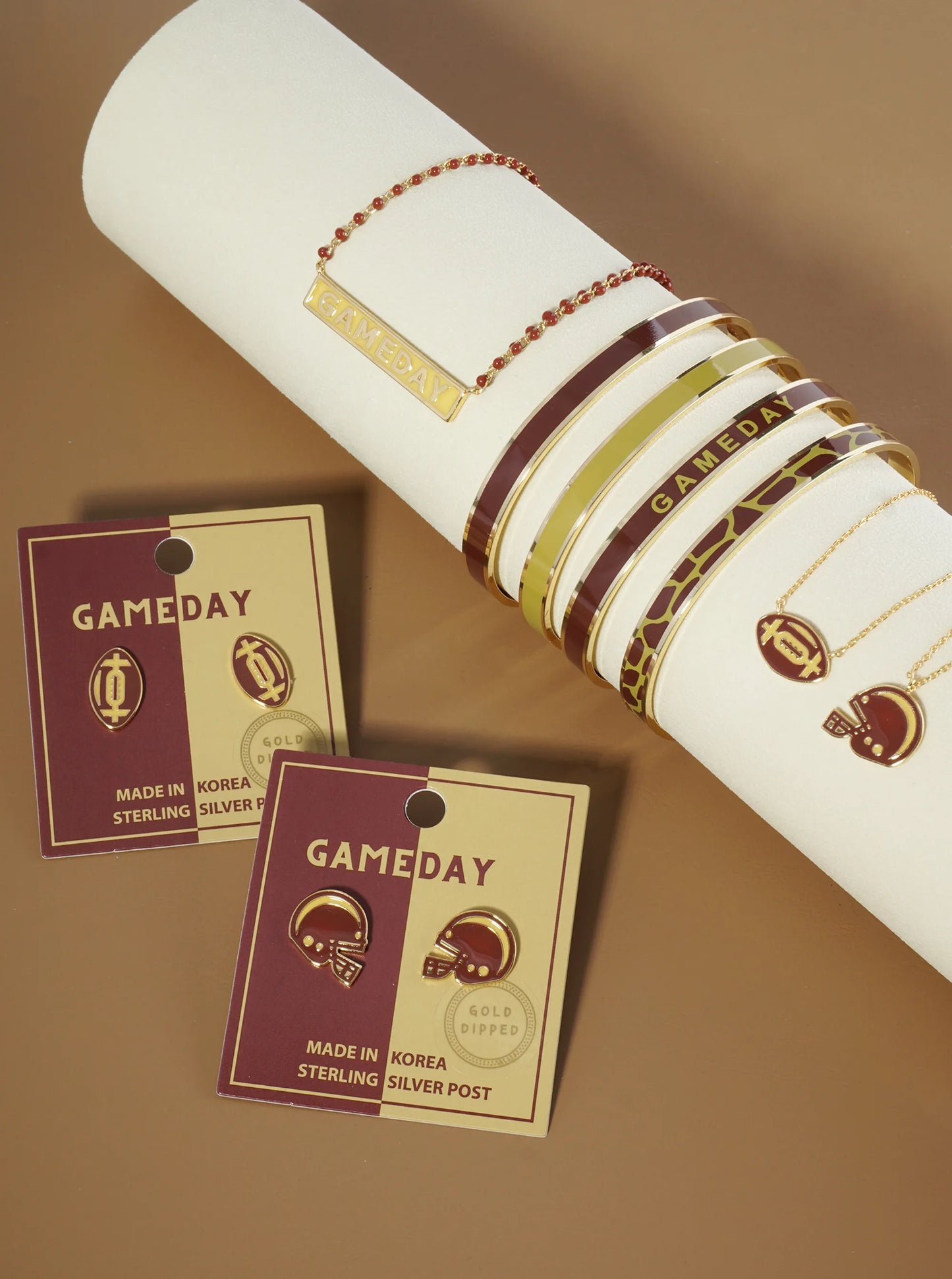 18K Gold Dipped Enamel Color Game Day Cuff Bracelet