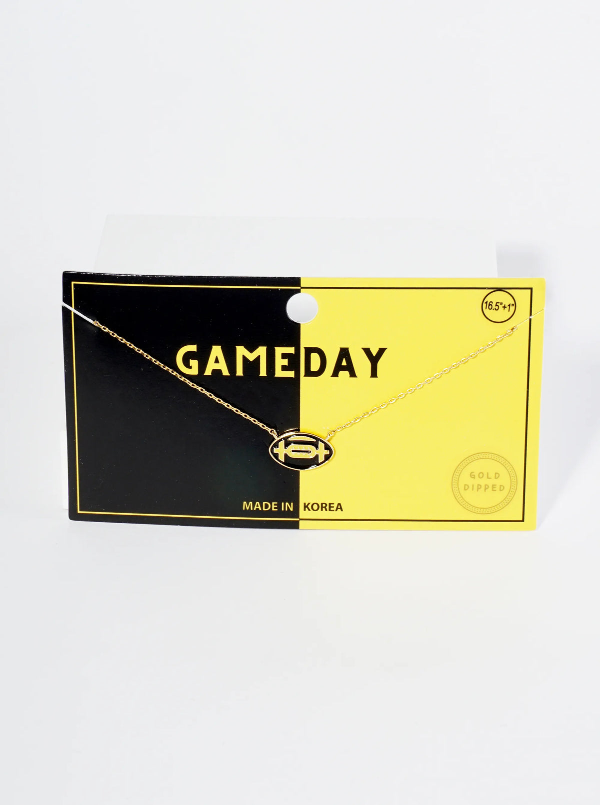 18K Gold Dipped Enamel Football Ball Pendant Game Day Necklace