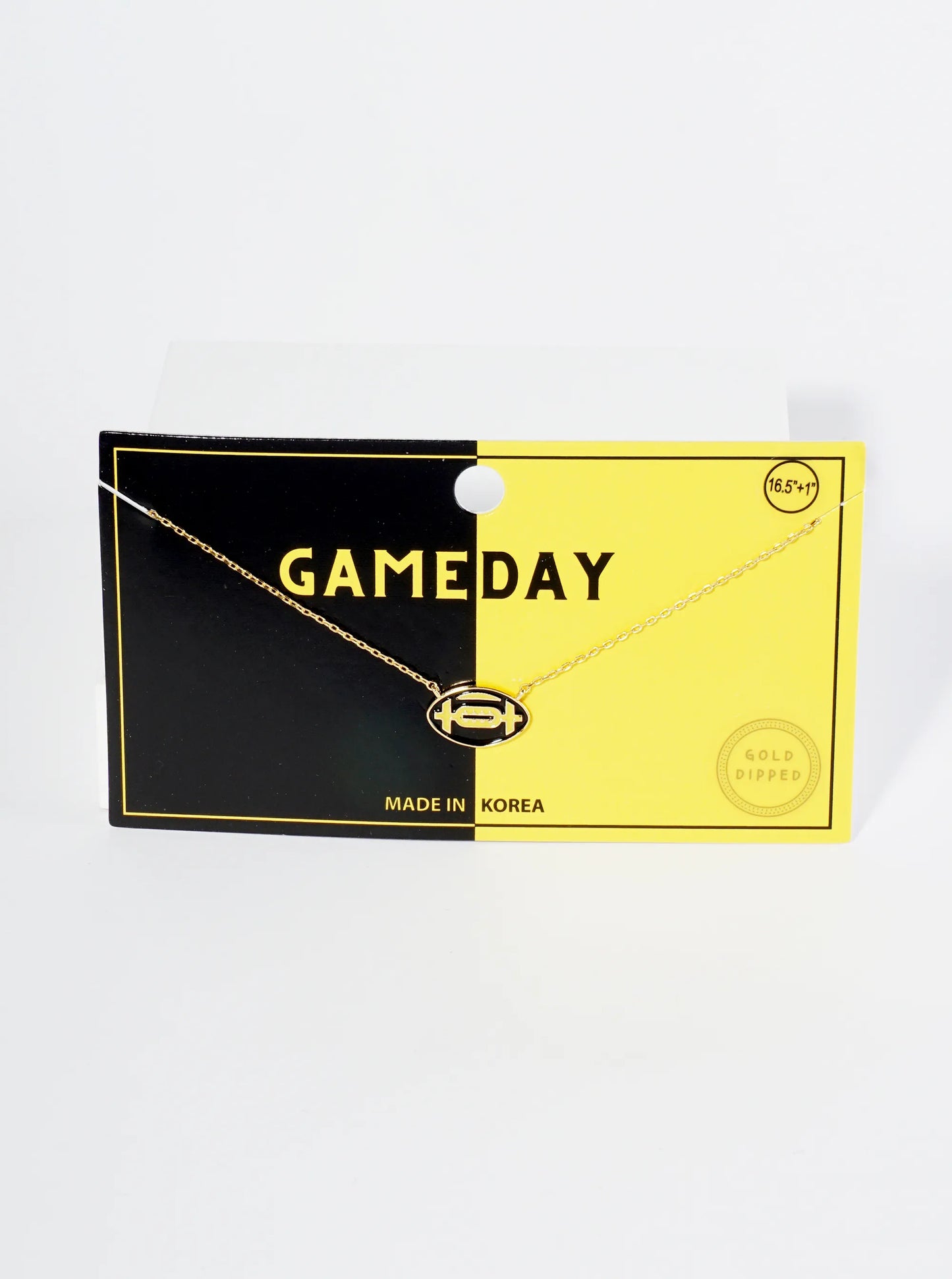 18K Gold Dipped Enamel Football Ball Pendant Game Day Necklace