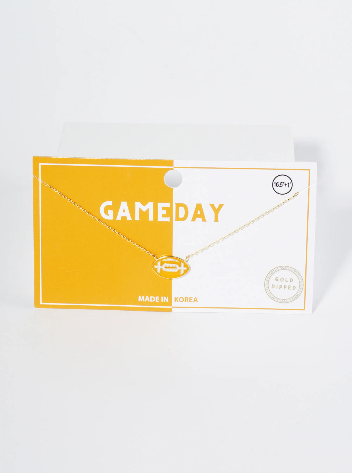 18K Gold Dipped Enamel Football Ball Pendant Game Day Necklace