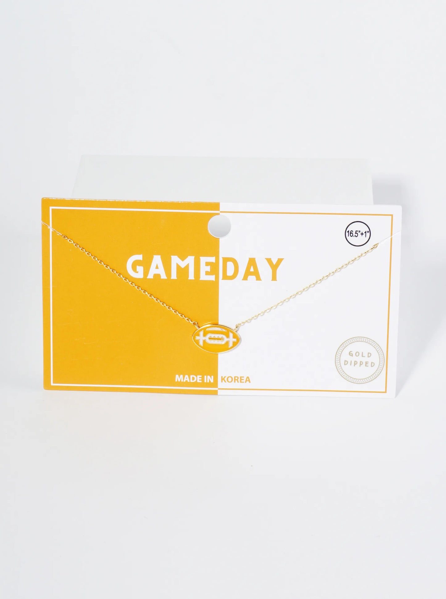 18K Gold Dipped Enamel Football Ball Pendant Game Day Necklace