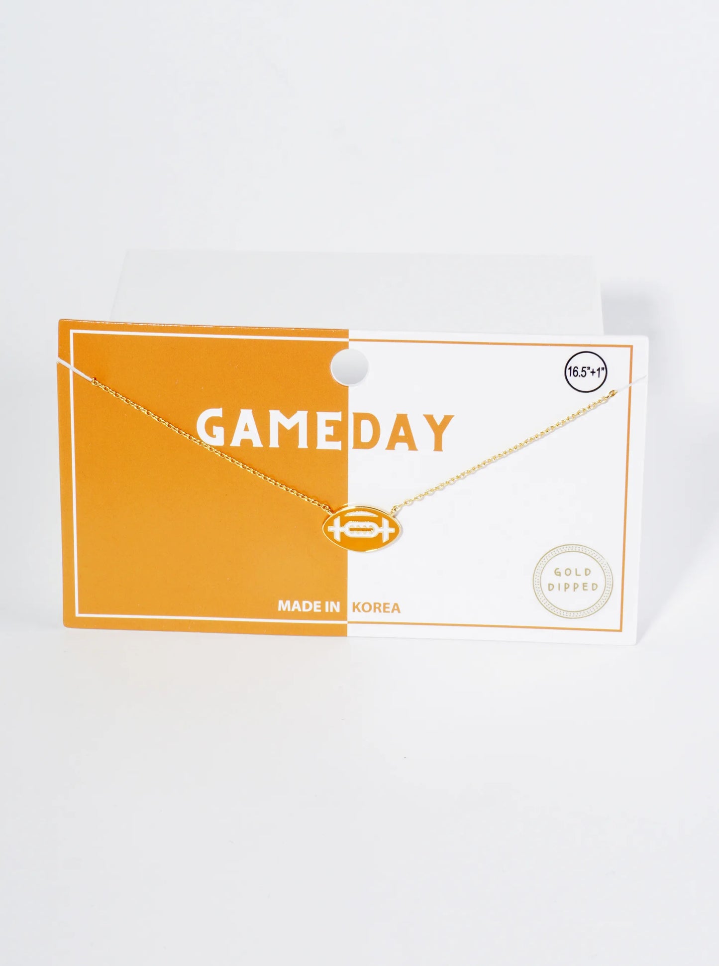 18K Gold Dipped Enamel Football Ball Pendant Game Day Necklace