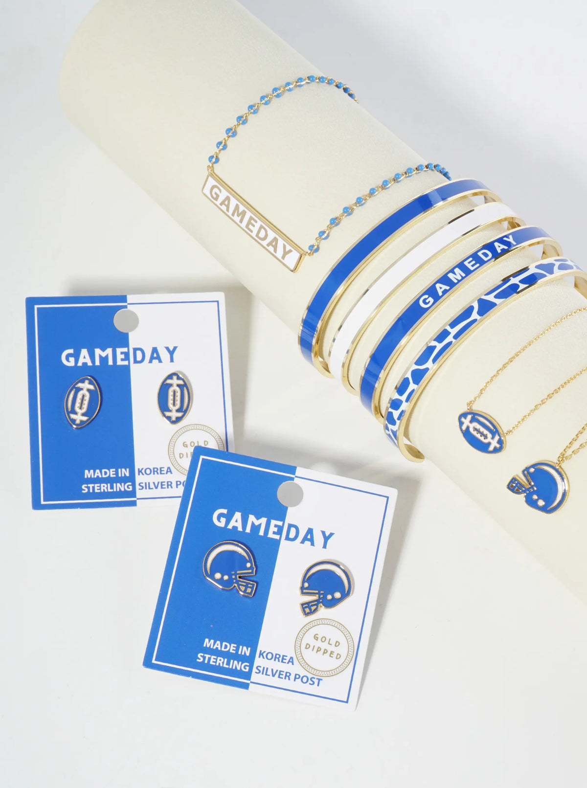 18K Gold Dipped Enamel Football Ball Pendant Game Day Necklace