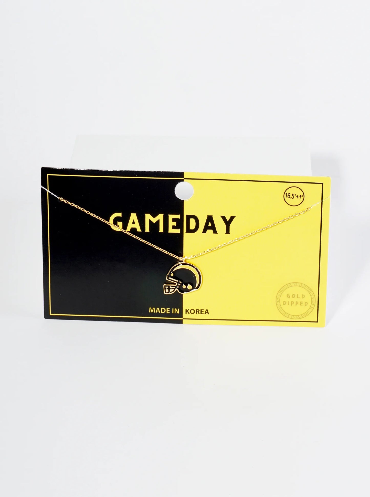 18K Gold Dipped Enamel Football Helmet Pendant Game Day Necklace