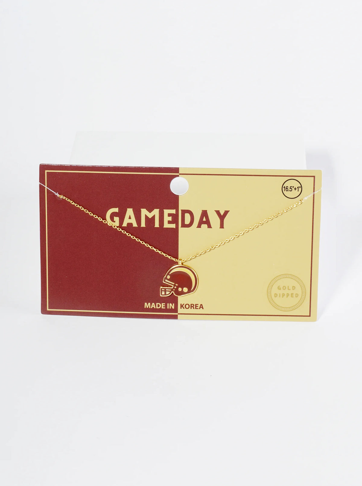 18K Gold Dipped Enamel Football Helmet Pendant Game Day Necklace