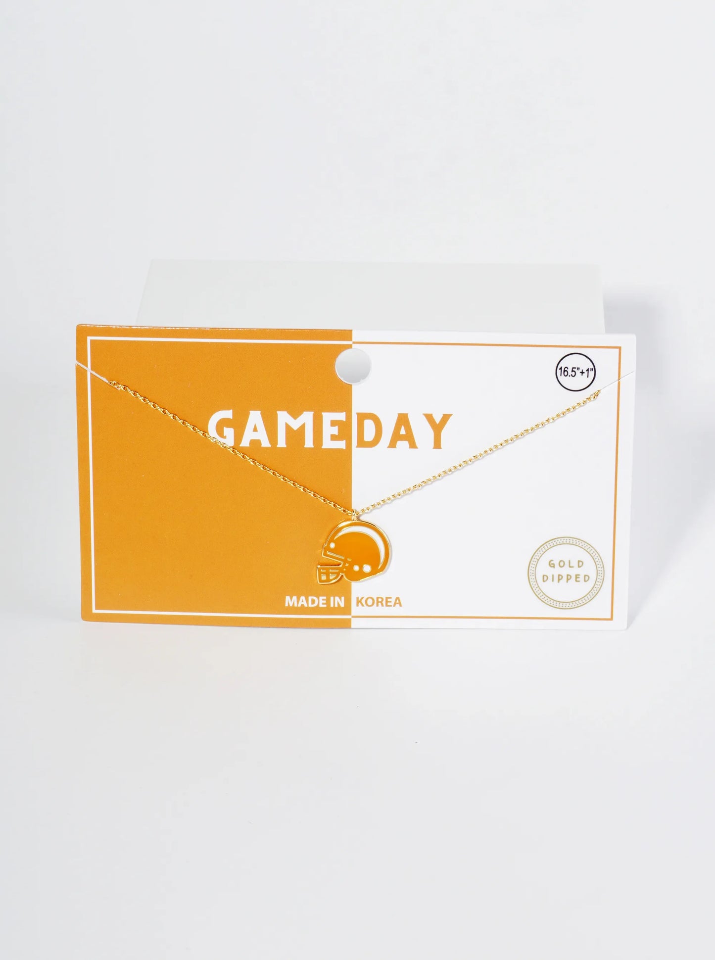 18K Gold Dipped Enamel Football Helmet Pendant Game Day Necklace