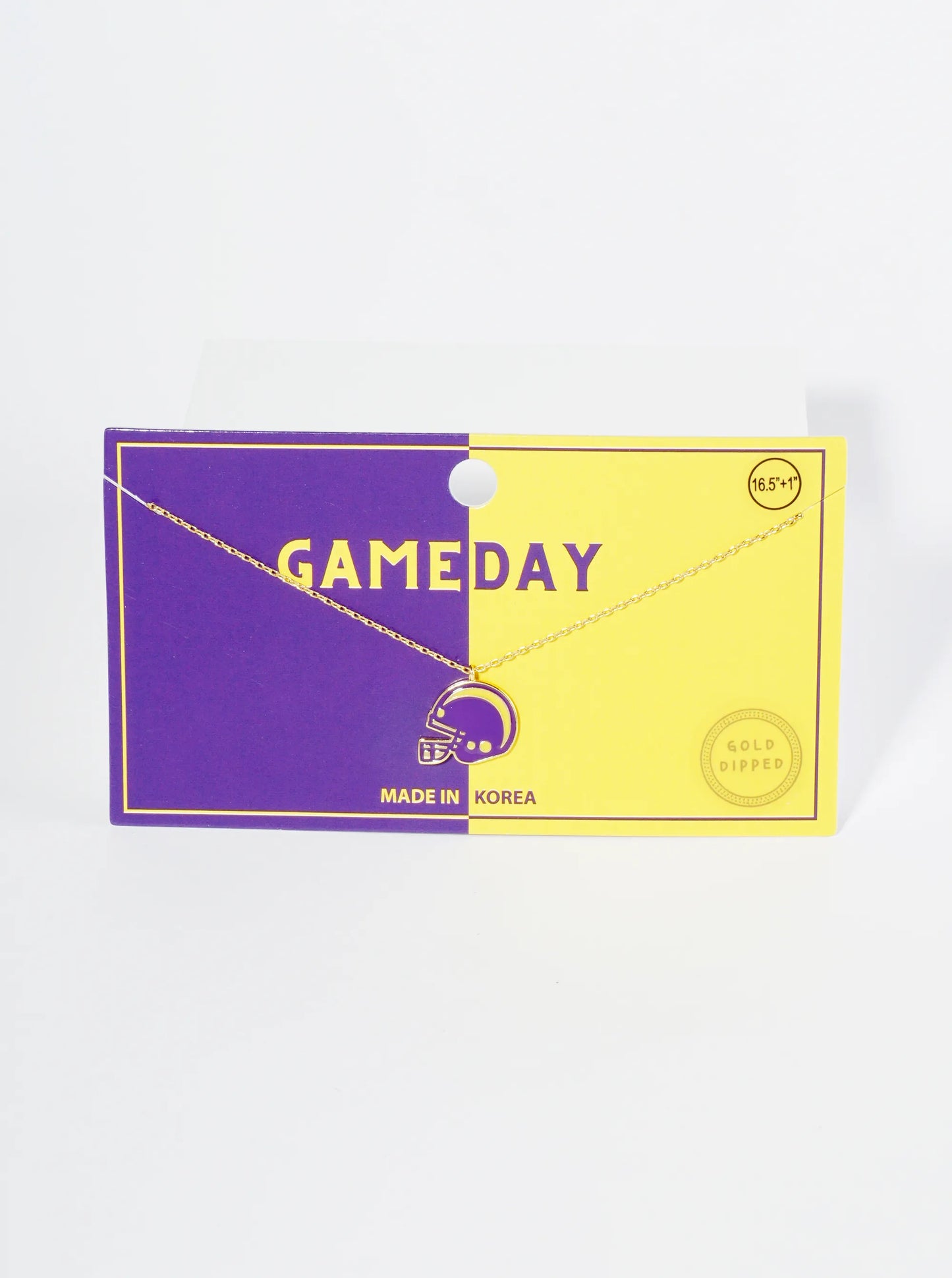 18K Gold Dipped Enamel Football Helmet Pendant Game Day Necklace