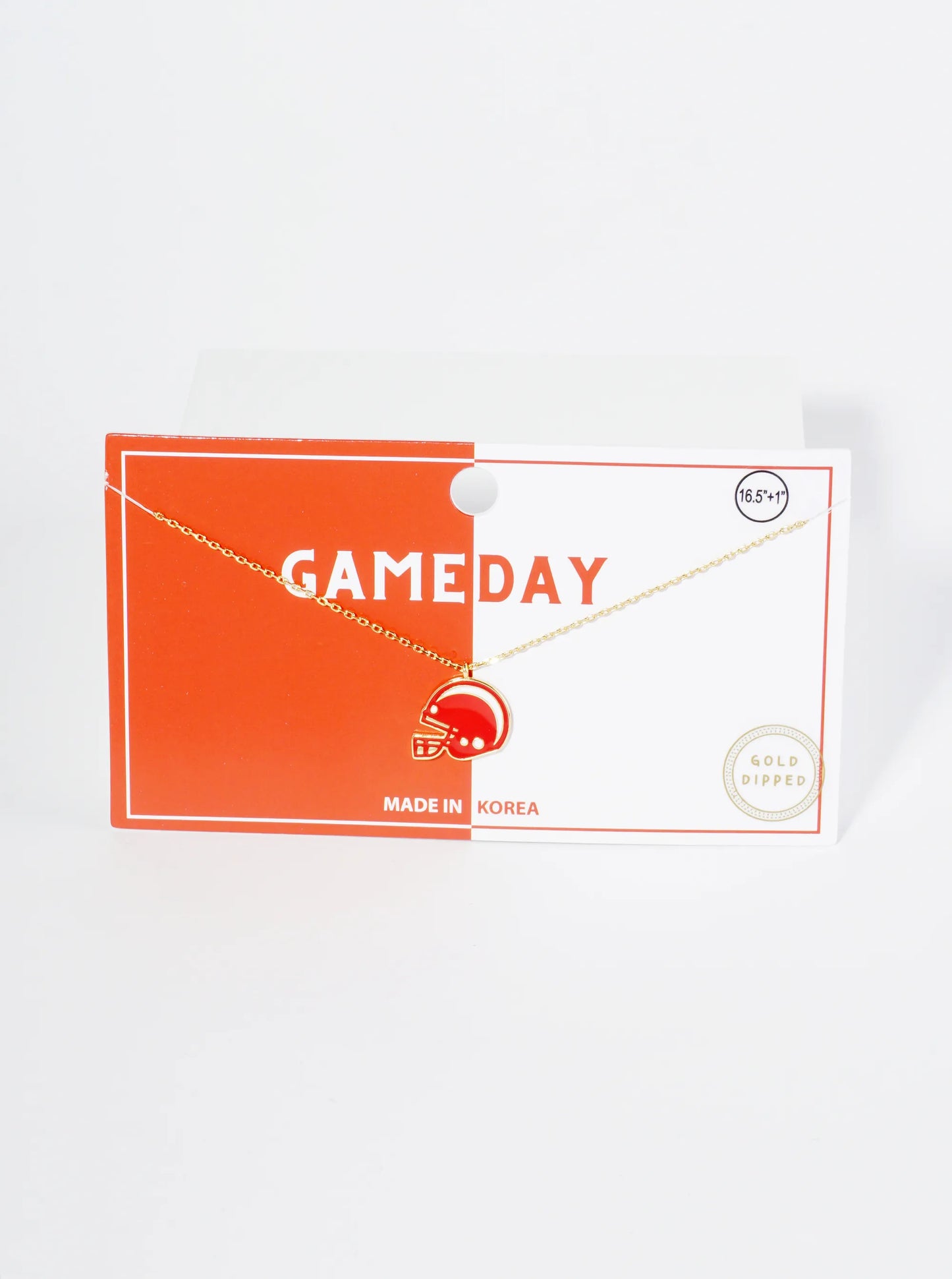 18K Gold Dipped Enamel Football Helmet Pendant Game Day Necklace