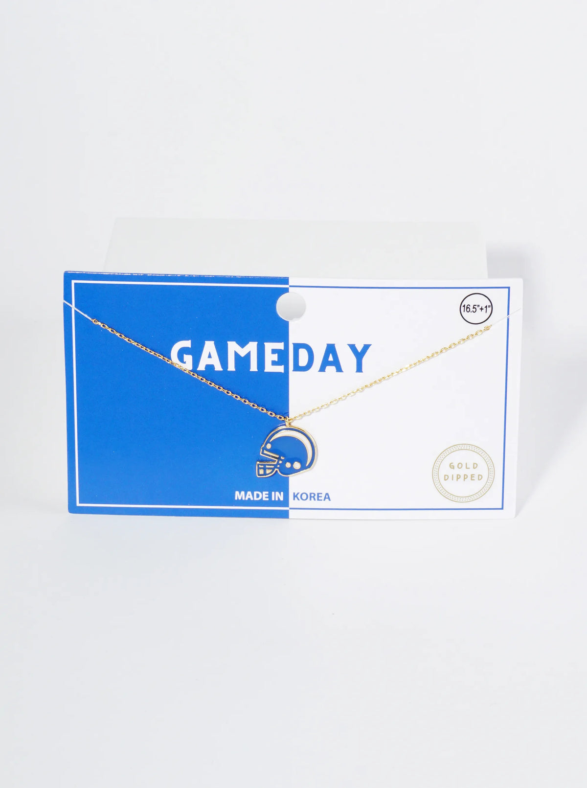 18K Gold Dipped Enamel Football Helmet Pendant Game Day Necklace
