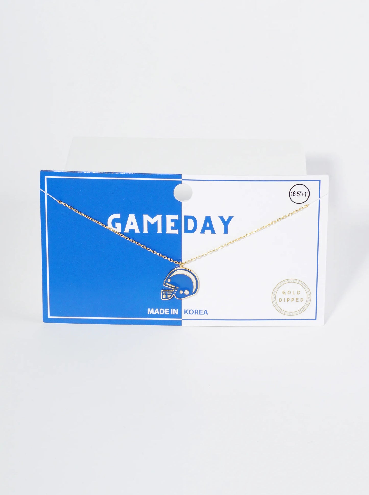 18K Gold Dipped Enamel Football Helmet Pendant Game Day Necklace